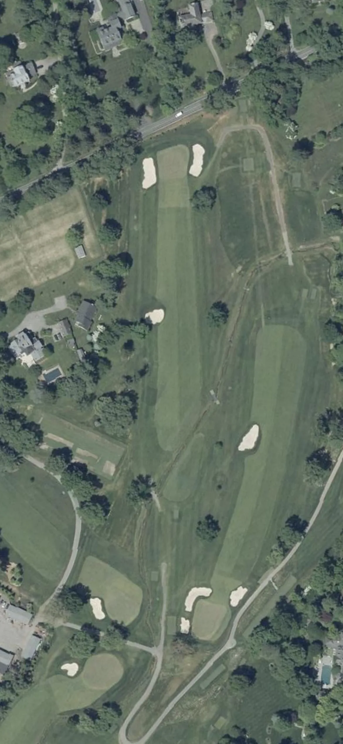 Green Spring Valley Hunt Club hole 3 aerial preview, par 4, 425 yards