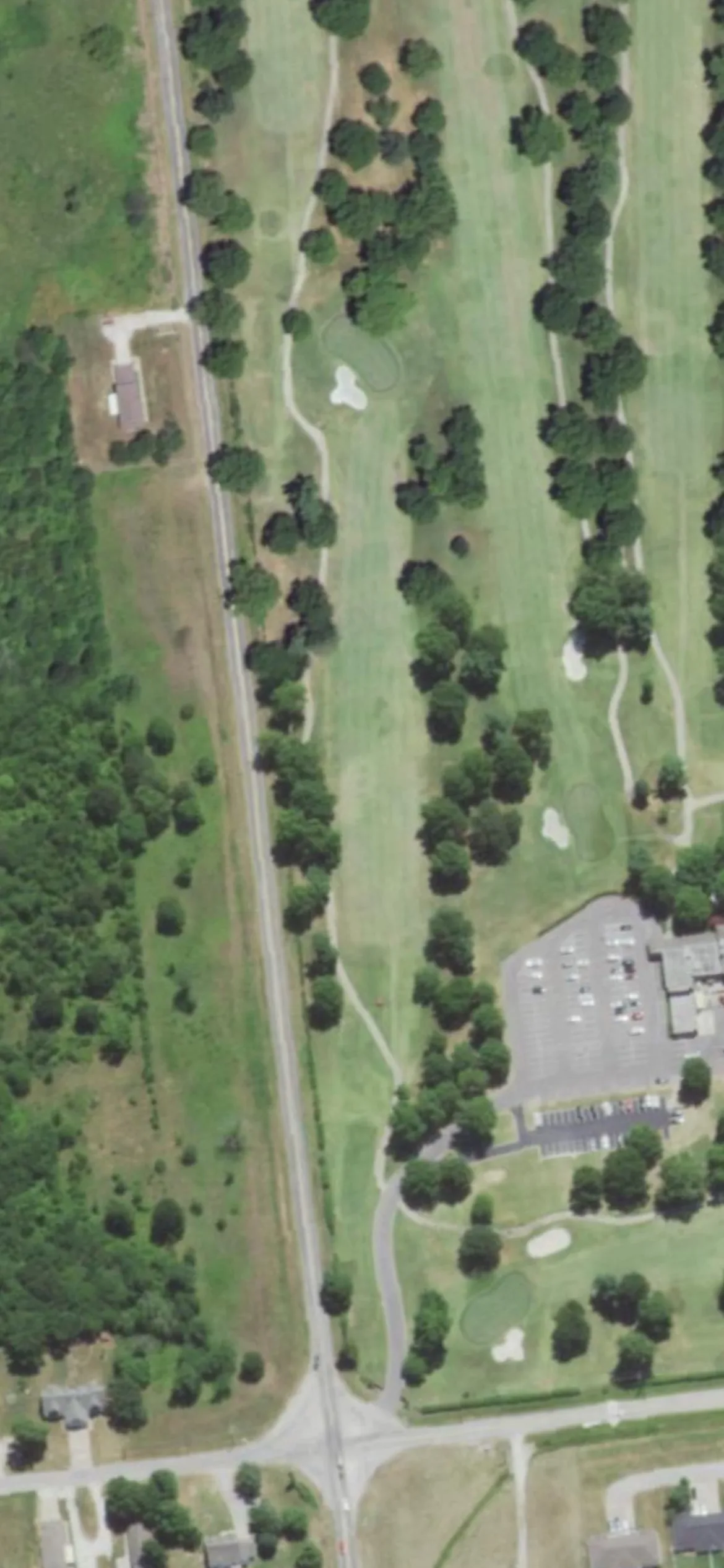 Twin Hills Golf & Country Club hole 3 aerial preview, par 4, 424 yards