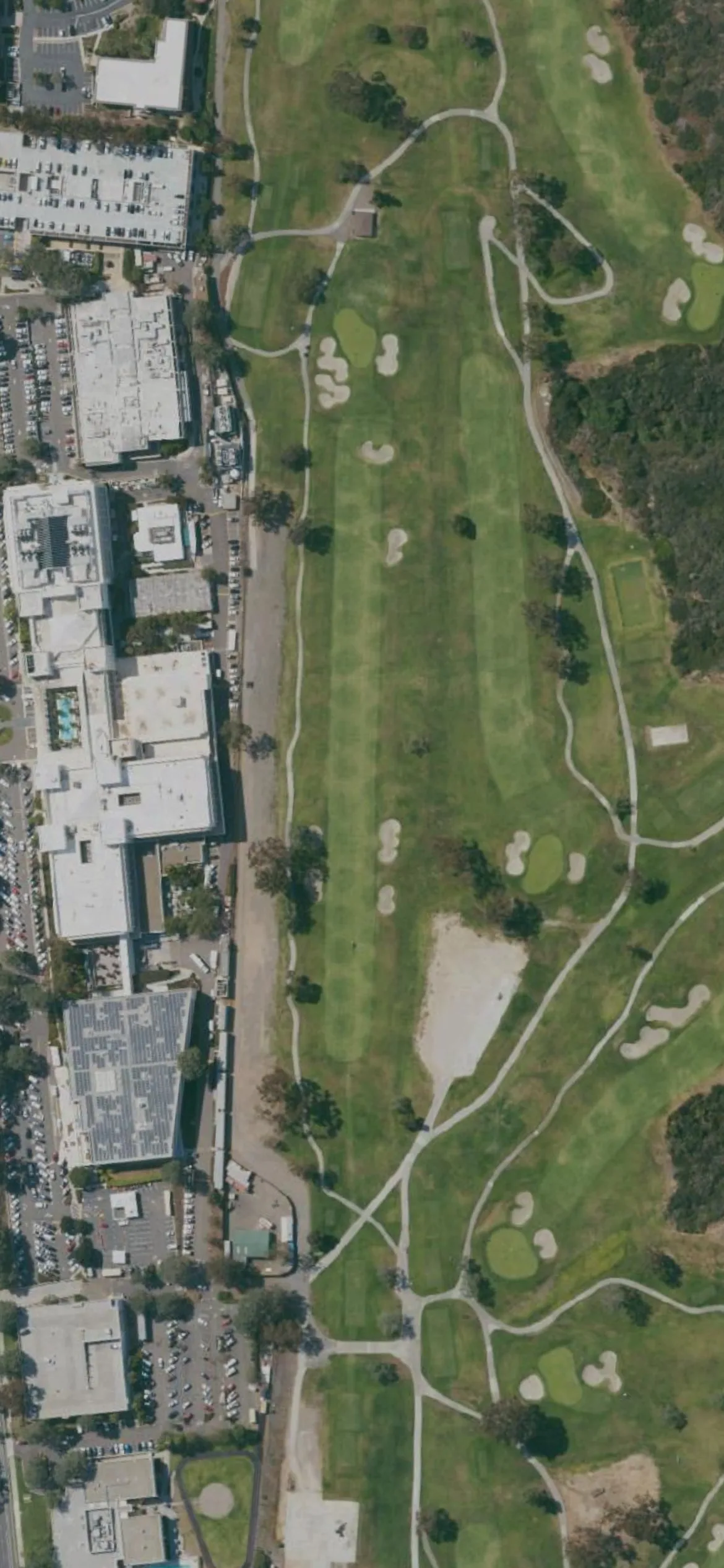 Torrey Pines Municipal Golf Course - South hole 9 aerial preview, par 5, 615 yards