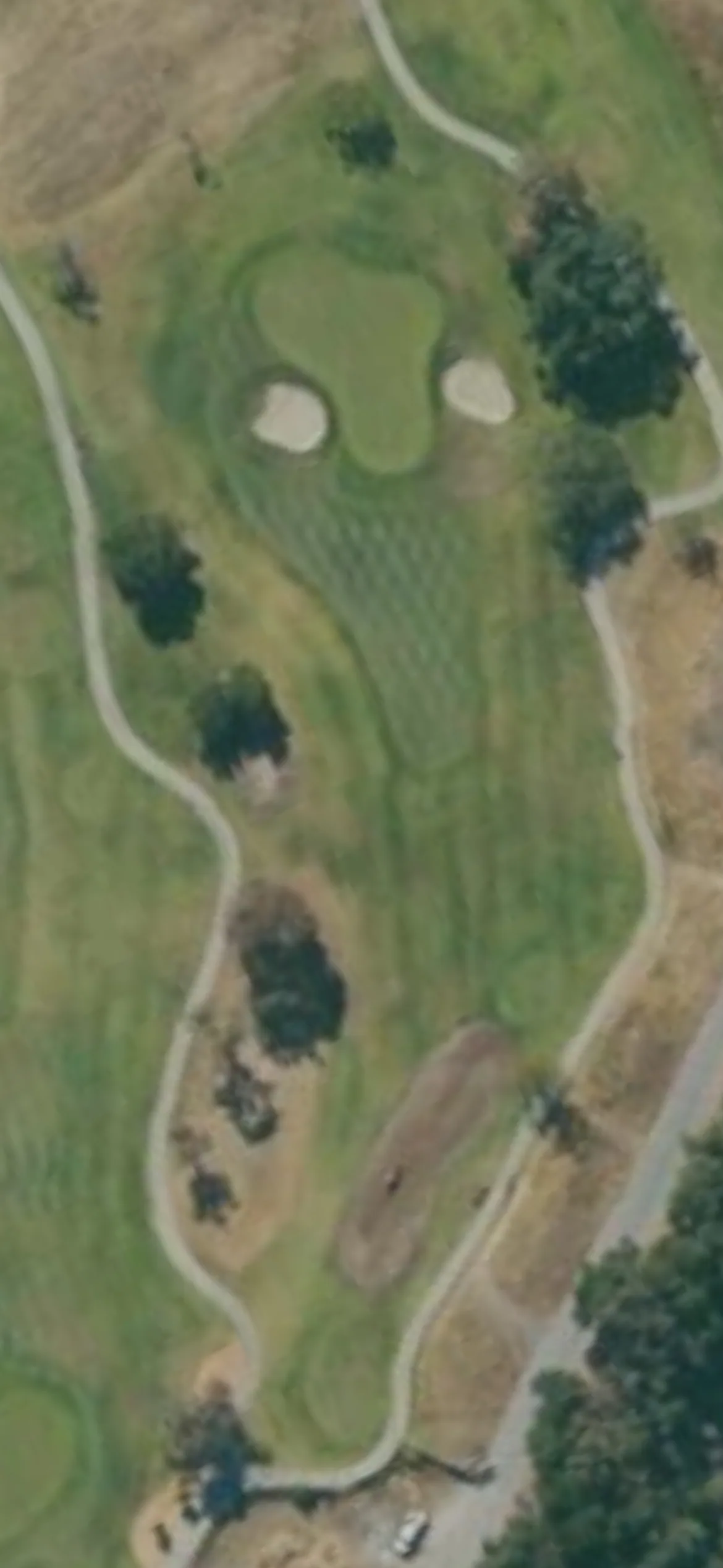 Coyote Creek GC - Valley hole 17 aerial preview, par 3, 165 yards