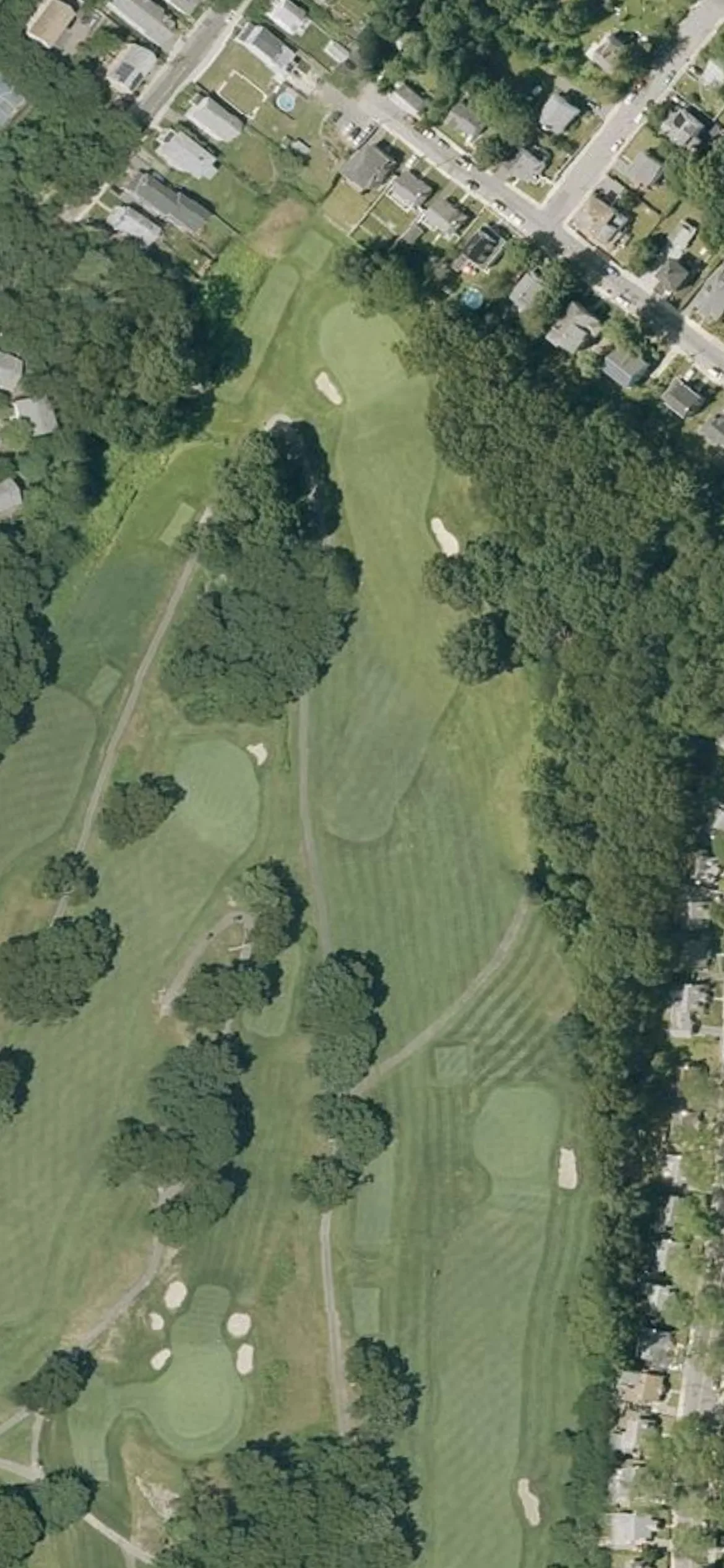 George Wright Municipal Golf Course hole 2 aerial preview, par 4, 364 yards
