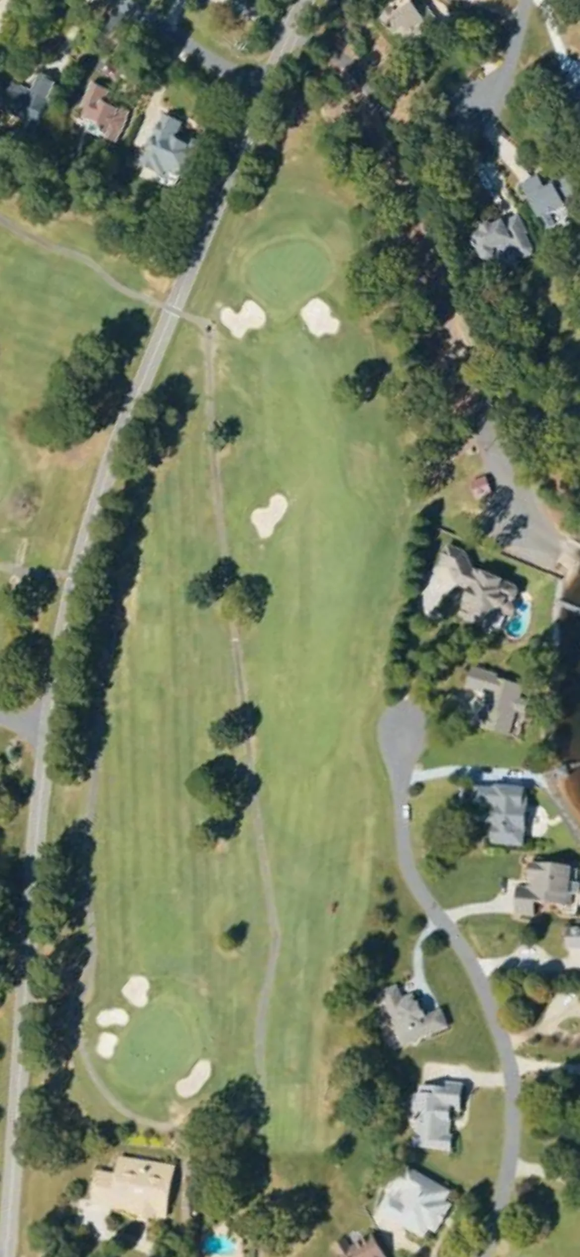 Cowans Ford CC hole 4 aerial preview, par 4, 350 yards