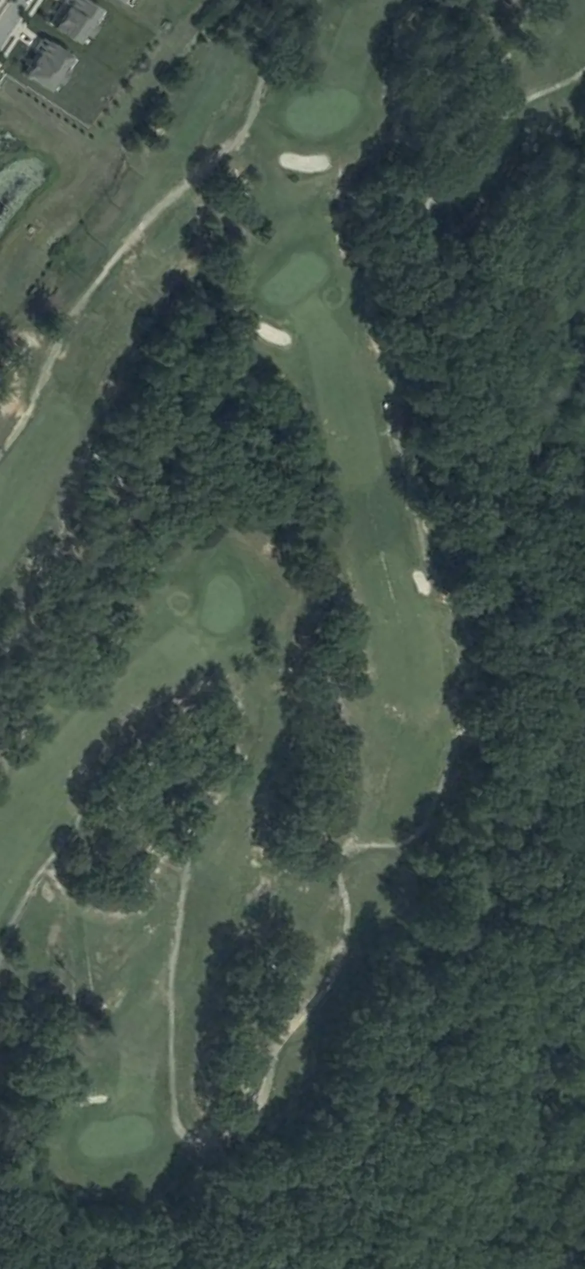 White Plains Golf Course hole 7 aerial preview, par 4, 365 yards