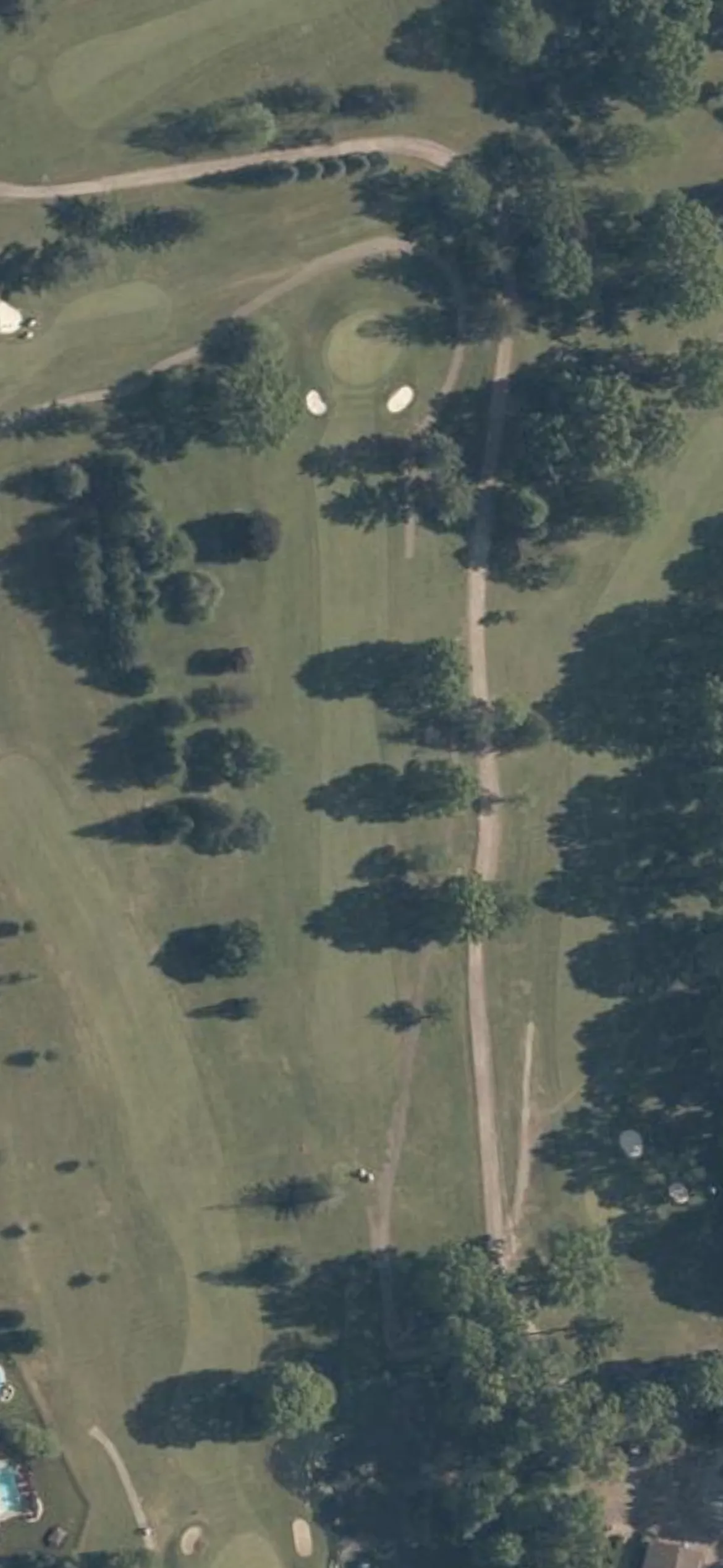 Mayfair Country Club hole 8 aerial preview, par 4, 332 yards