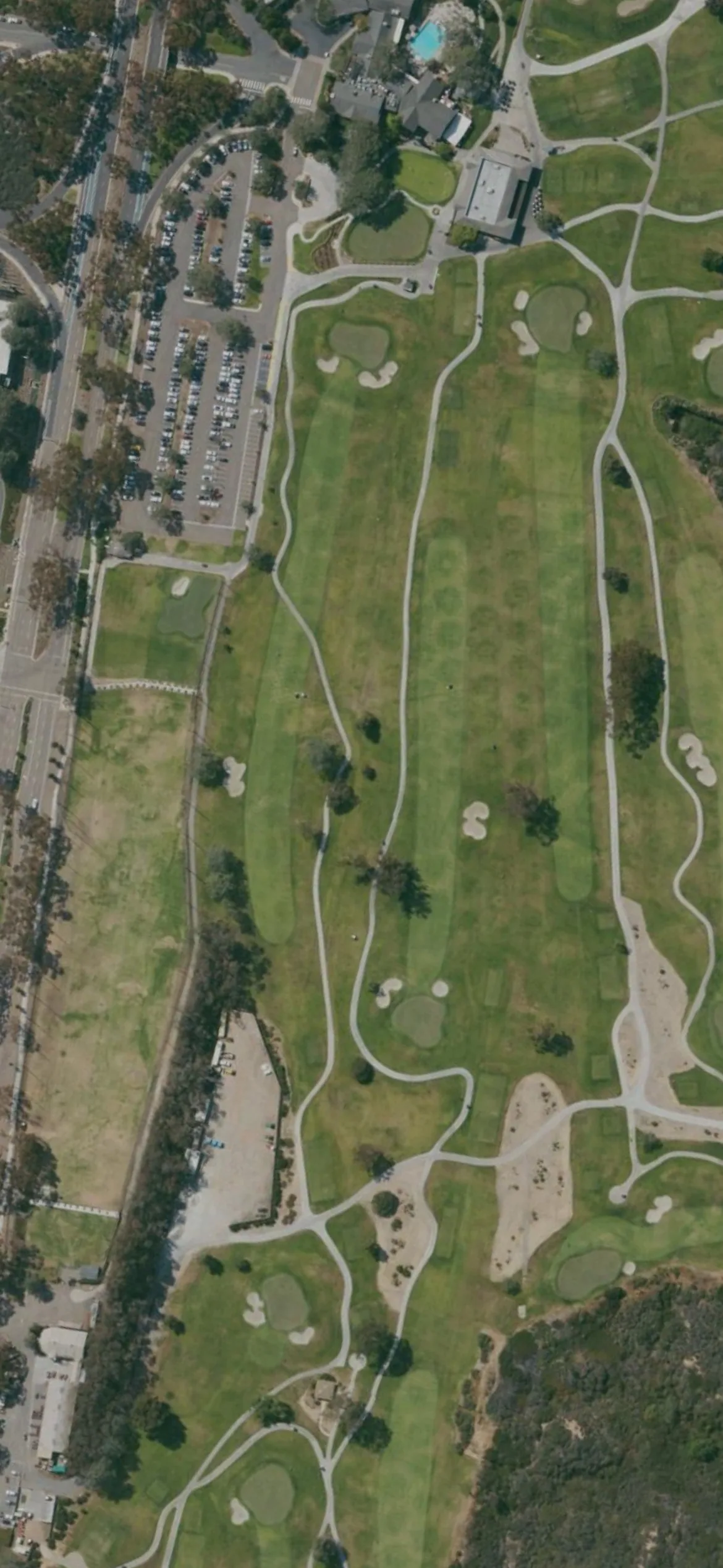 Torrey Pines Municipal Golf Course - North hole 9 aerial preview, par 5, 556 yards