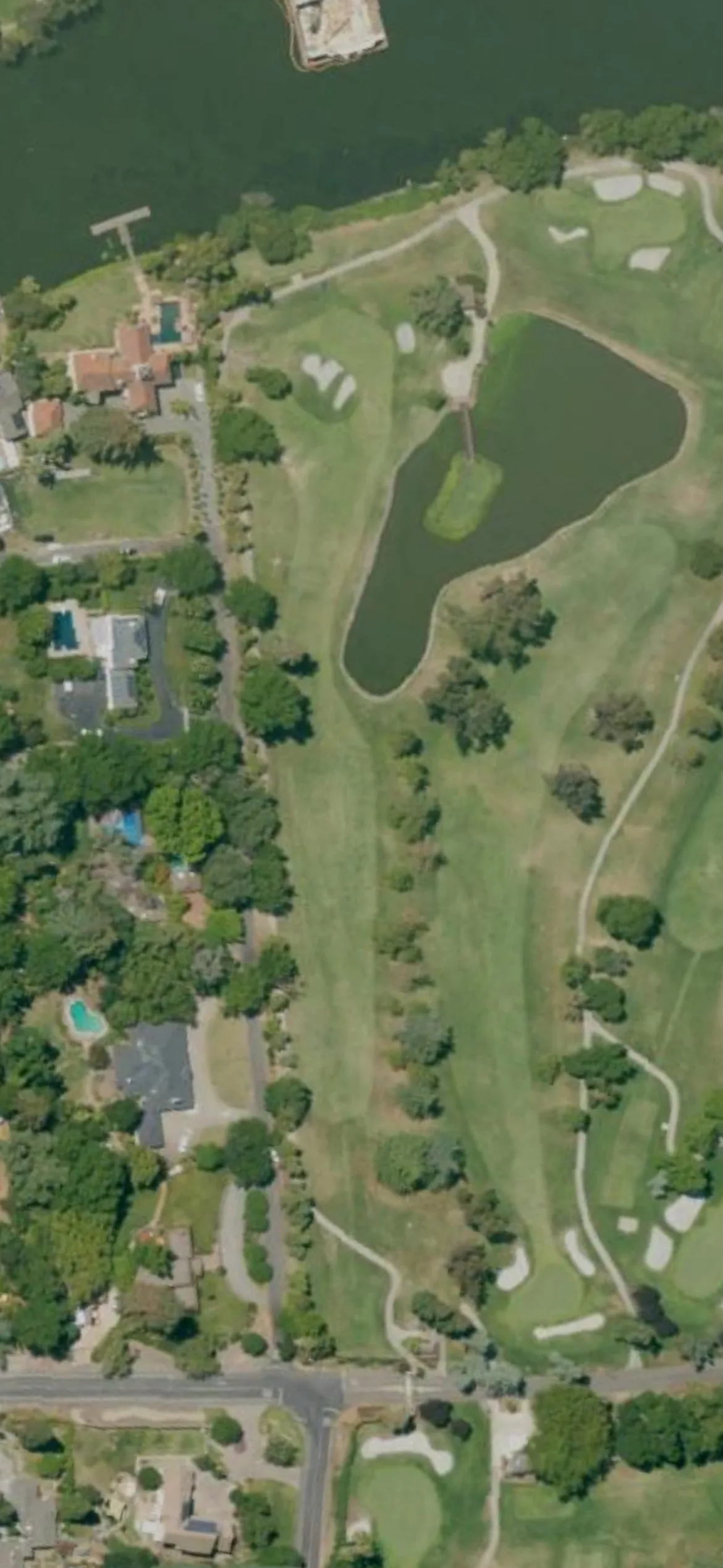 Stockton GCC hole 7 aerial preview, par 4, 328 yards