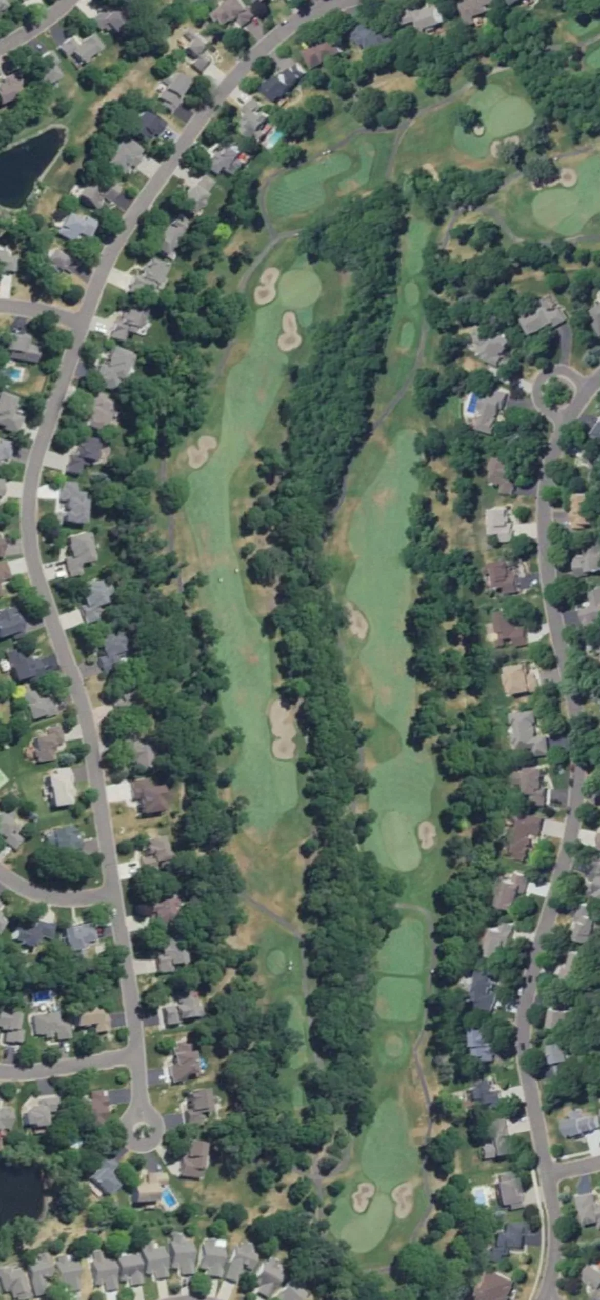 Edinburgh USA hole 15 aerial preview, par 5, 544 yards
