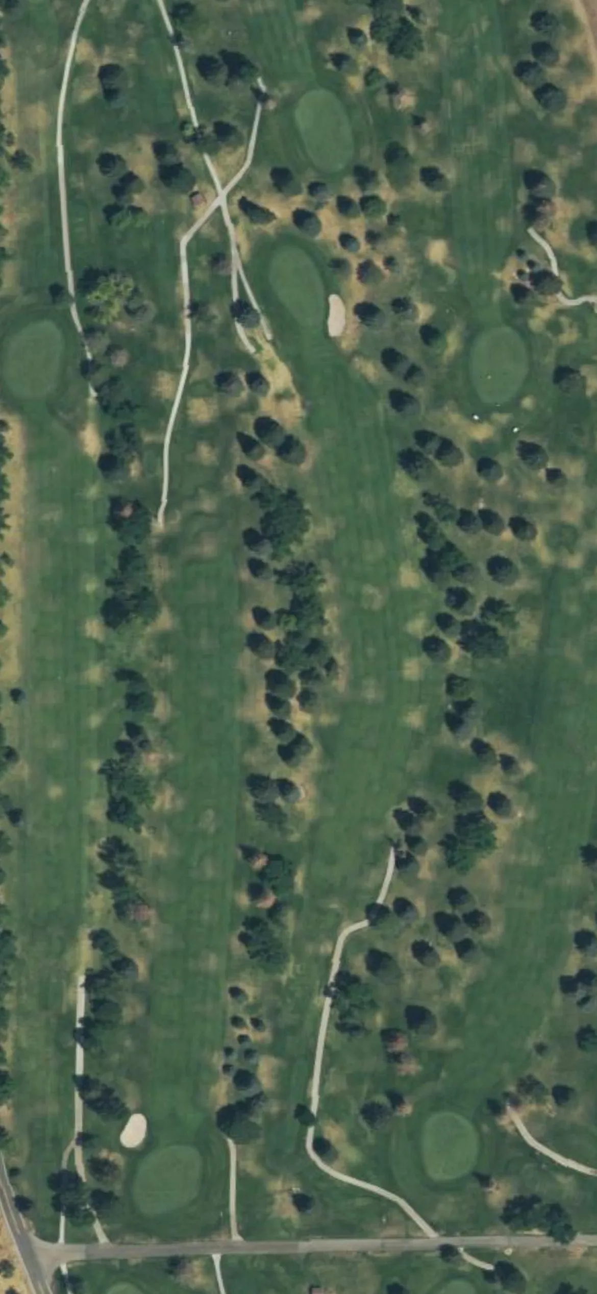 Hubbard GC at Hill AFB hole 8 aerial preview, par 4, 409 yards