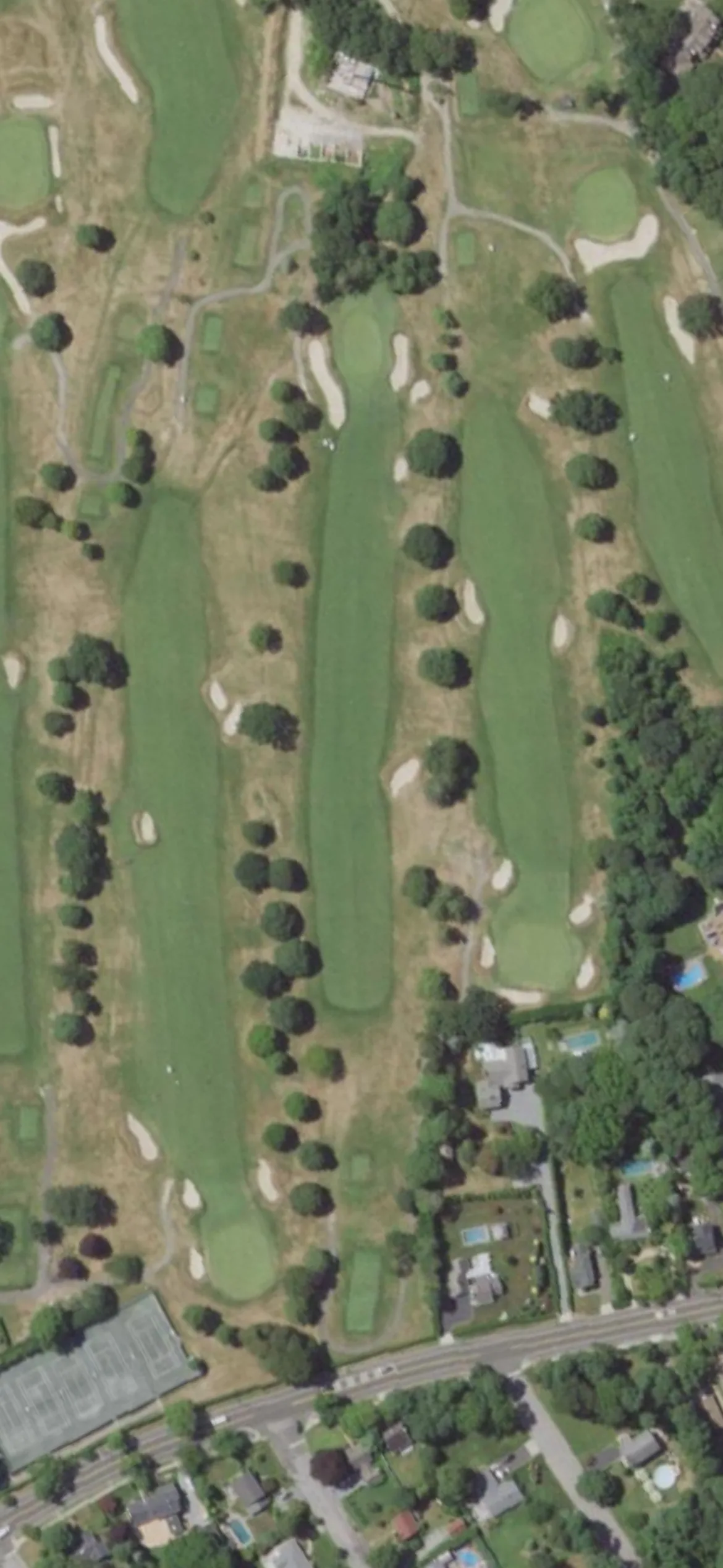 Bellport Golf Club hole 7 aerial preview, par 4, 410 yards