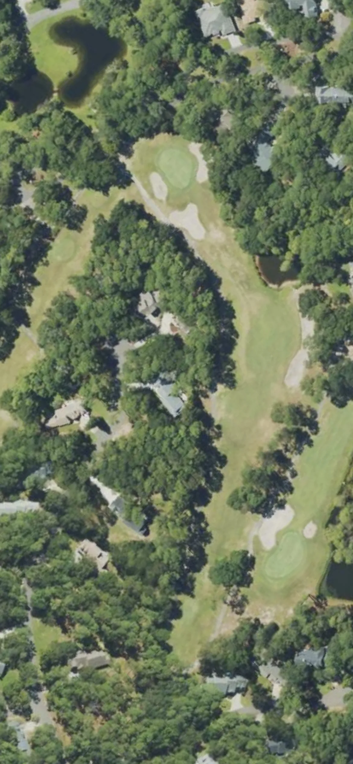 Lockwood Folly CC hole 9 aerial preview, par 4, 366 yards