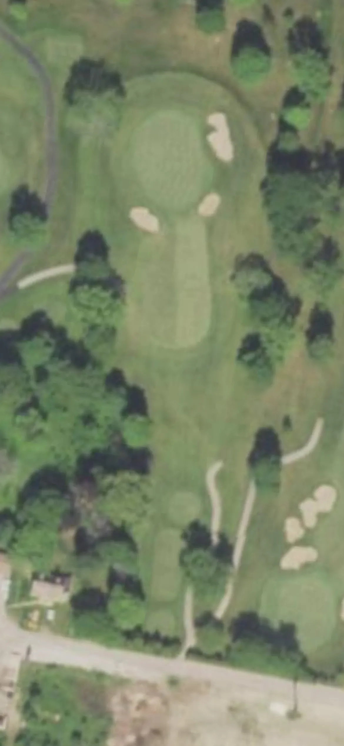 The Wisconsin Country Club hole 4 aerial preview, par 3, 198 yards