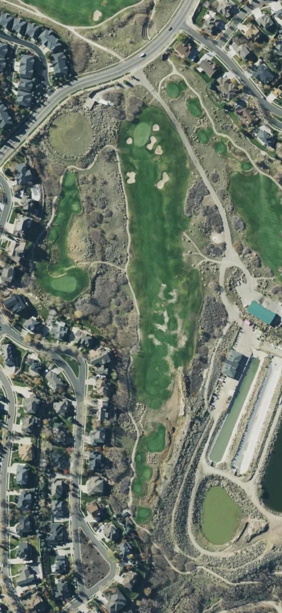 South Mountain GC hole 15 aerial preview, par 5, 519 yards