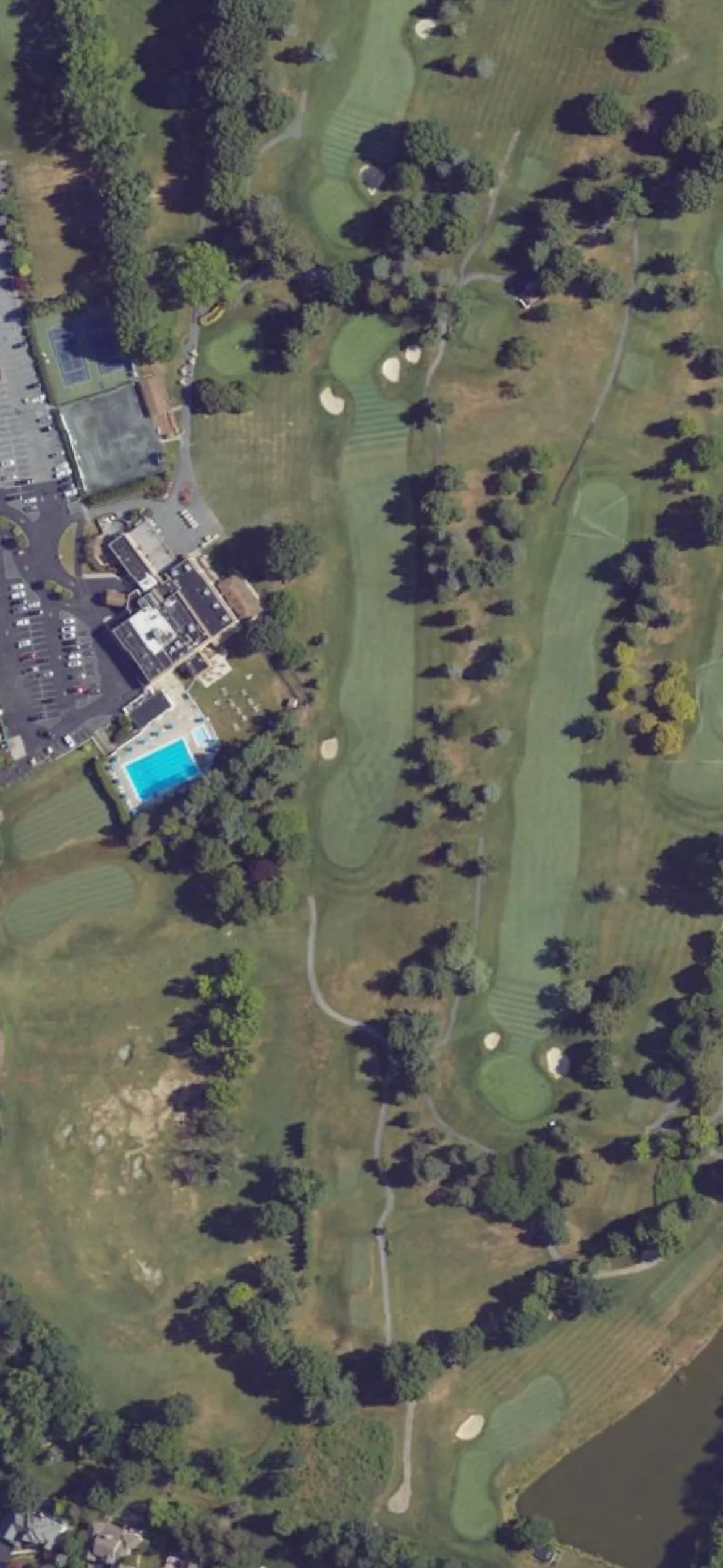 Colonial Golf & Tennis Club hole 18 aerial preview, par 4, 426 yards