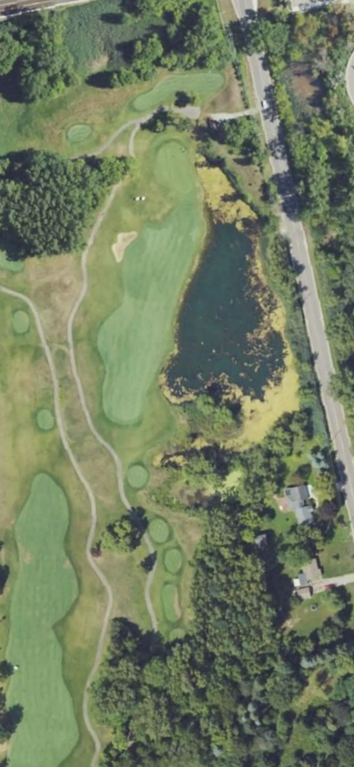 Fieldstone GC hole 3 aerial preview, par 4, 333 yards