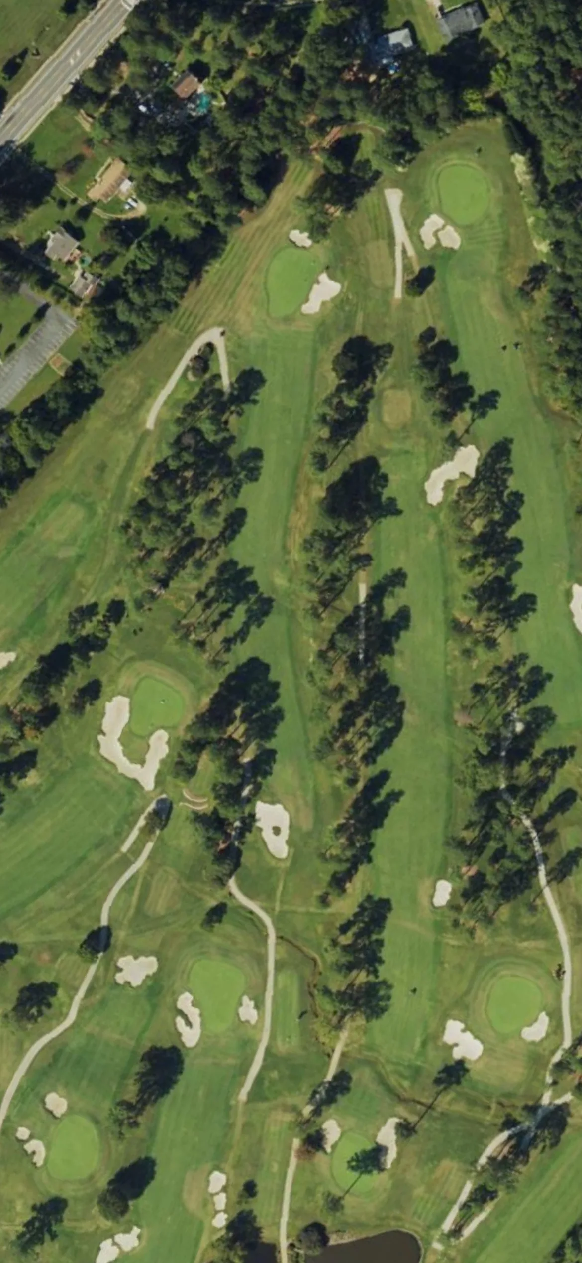 Raleigh CC hole 11 aerial preview, par 4, 472 yards