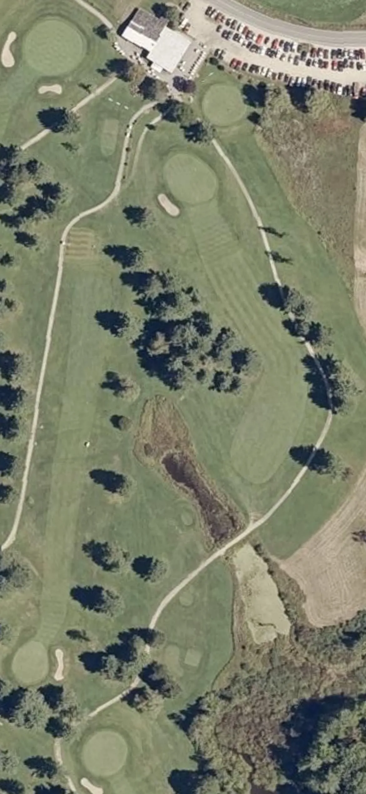 Fairlawn Golf & Country Club hole 9 aerial preview, par 4, 321 yards