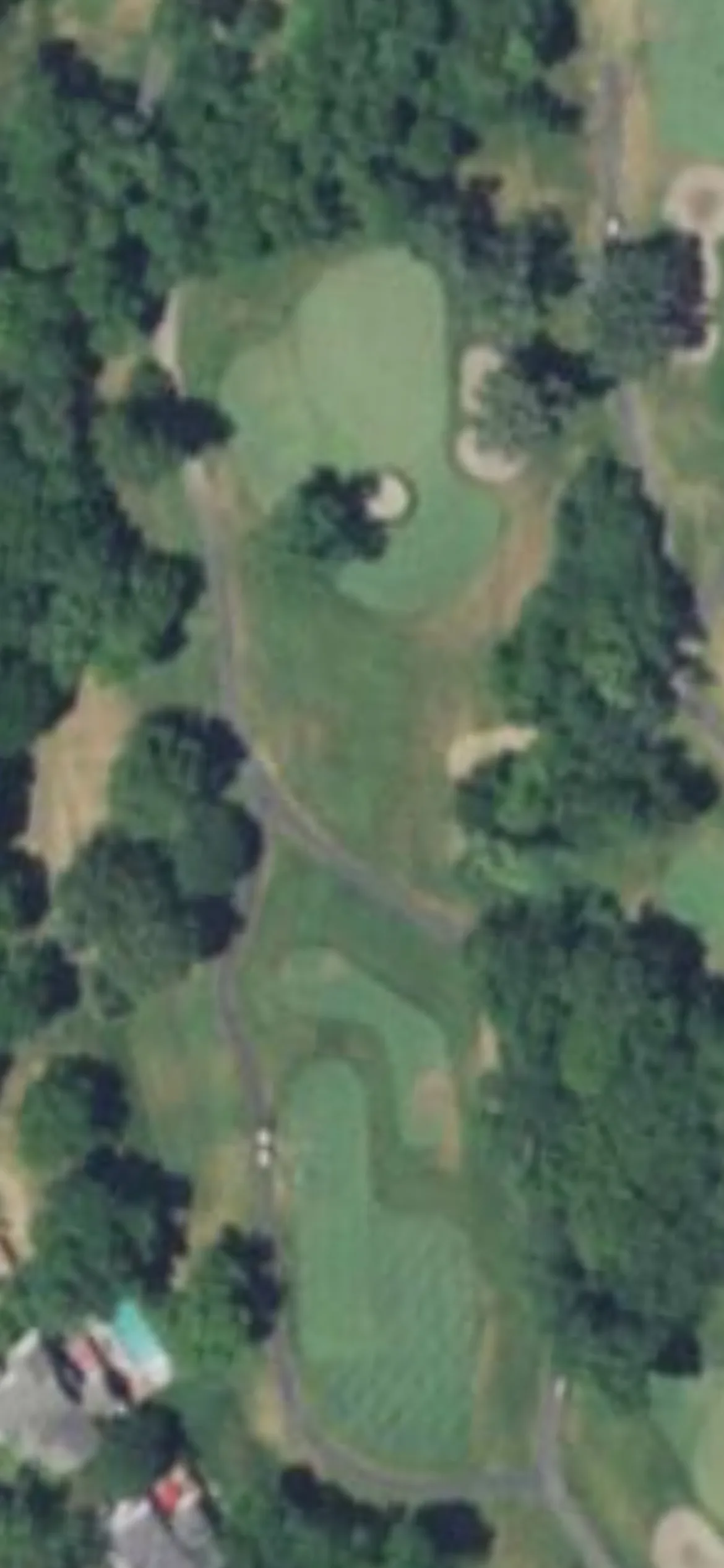 Edinburgh USA hole 16 aerial preview, par 3, 165 yards