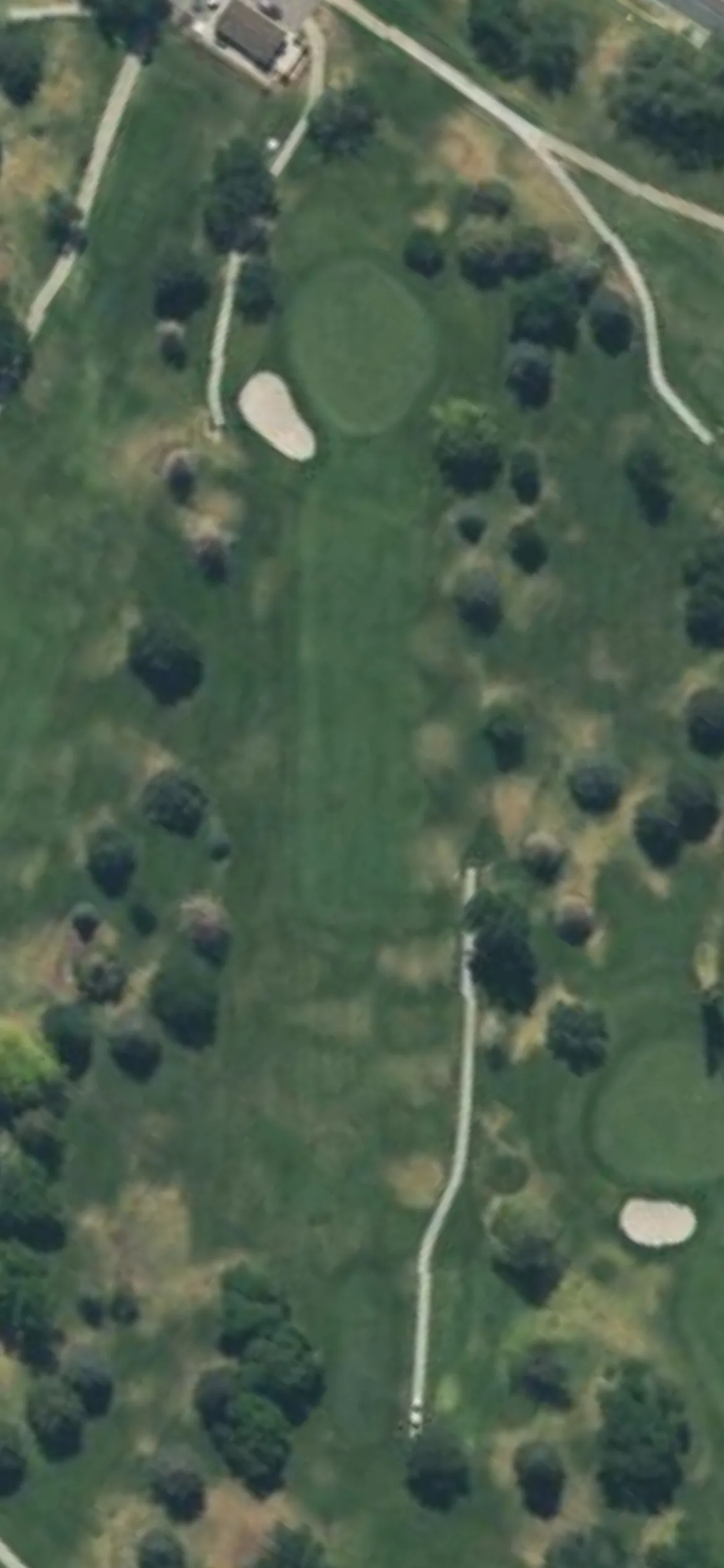 Hubbard GC at Hill AFB hole 13 aerial preview, par 3, 213 yards