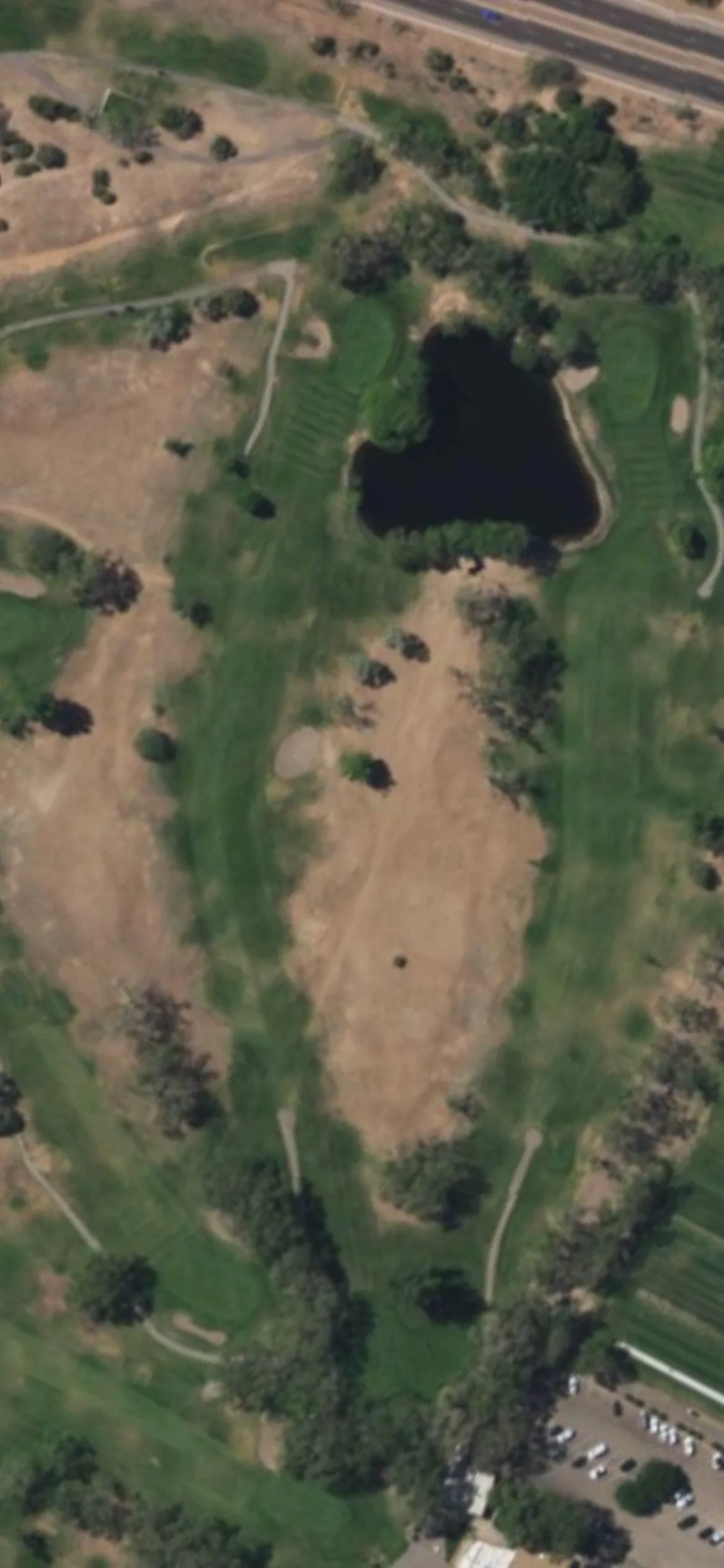 Santa Fe CC hole 15 aerial preview, par 4, 377 yards