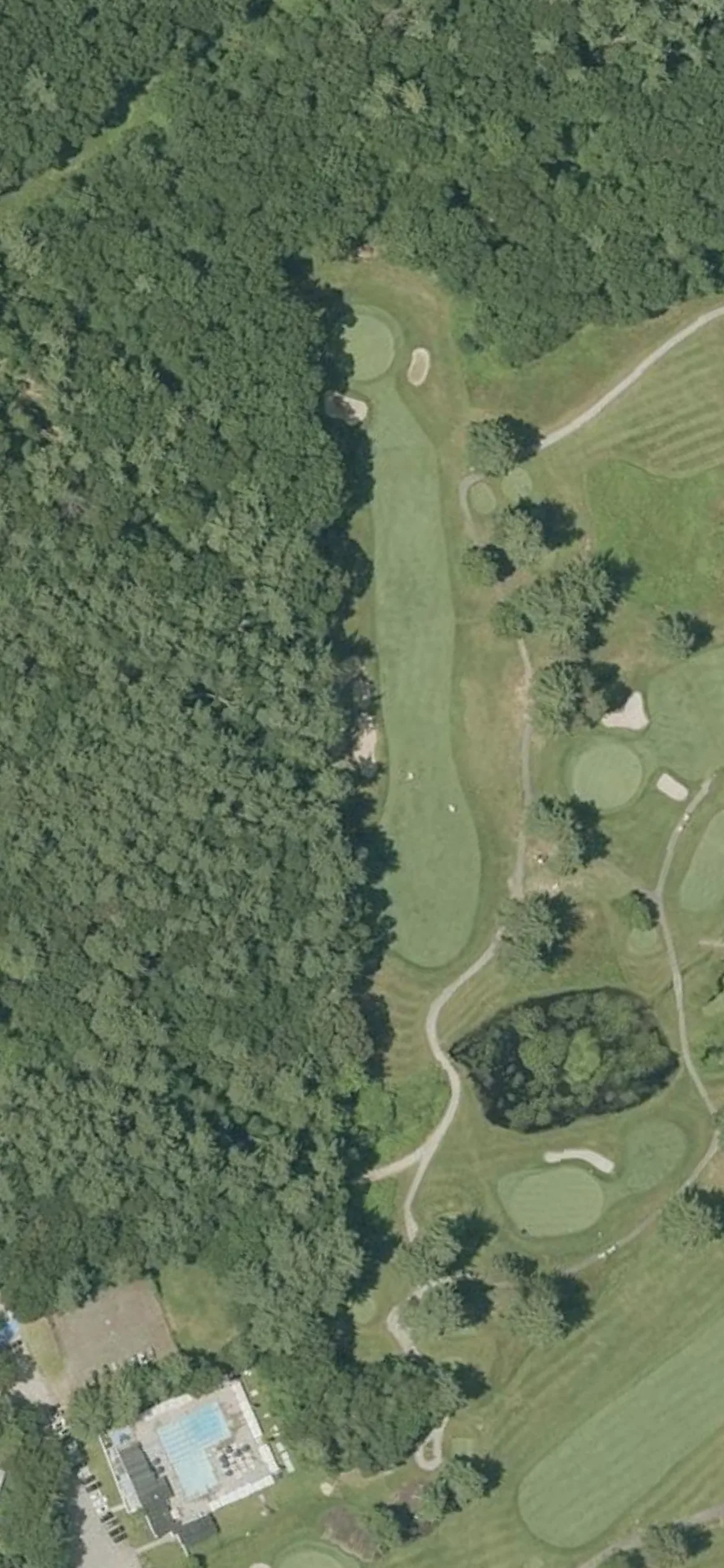 Haverhill Country Club hole 5 aerial preview, par 4, 417 yards