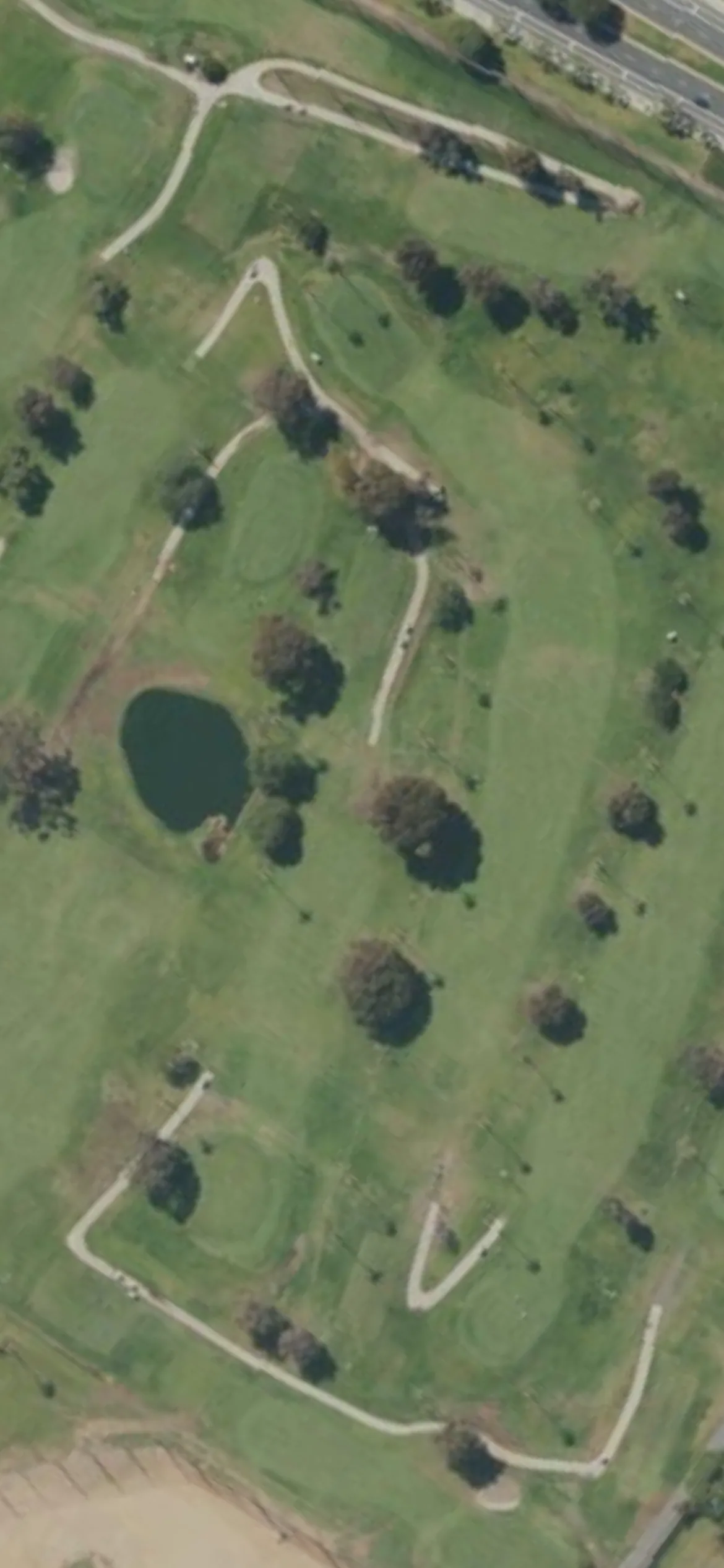 Westchester Golf Course hole 7 aerial preview, par 4, 294 yards