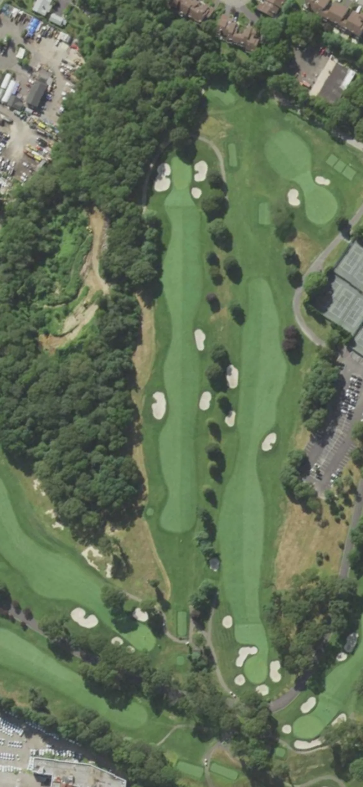Glen Head Country Club hole 14 aerial preview, par 4, 468 yards