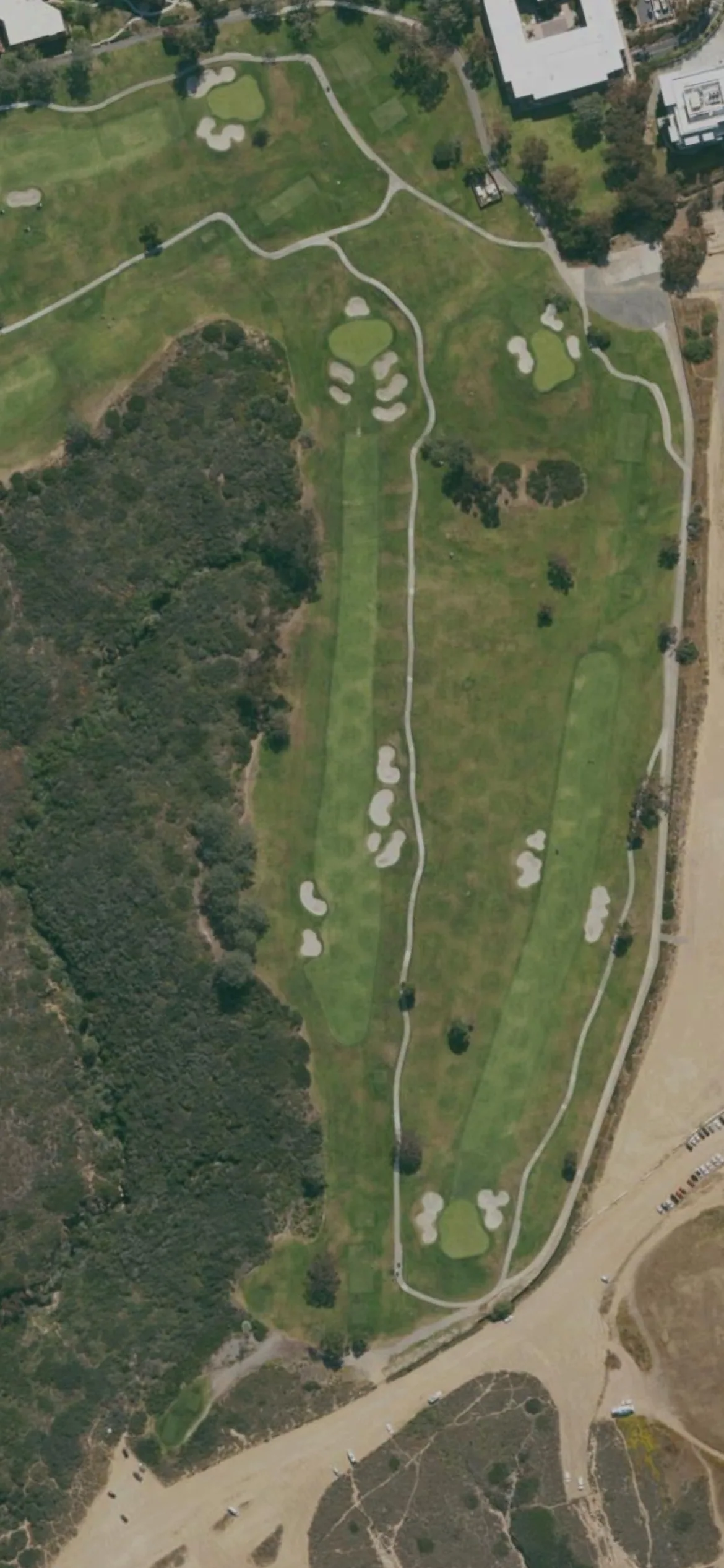 Torrey Pines Municipal Golf Course - South hole 13 aerial preview, par 5, 621 yards
