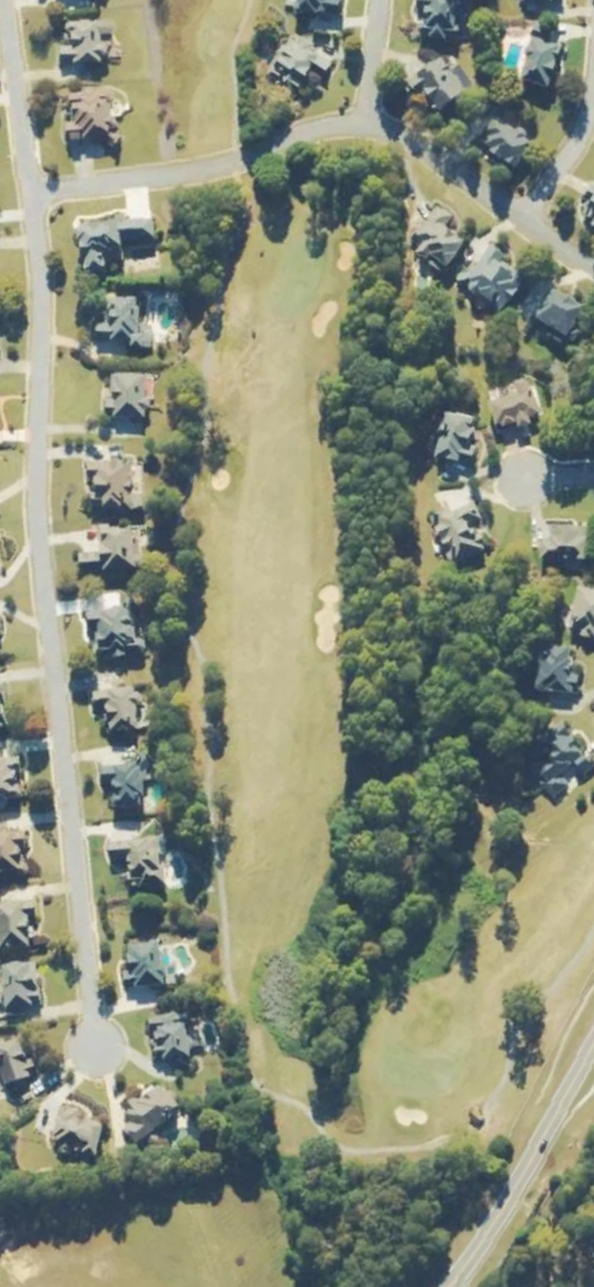 Trophy Club of Apalachee hole 7 aerial preview, par 4, 393 yards