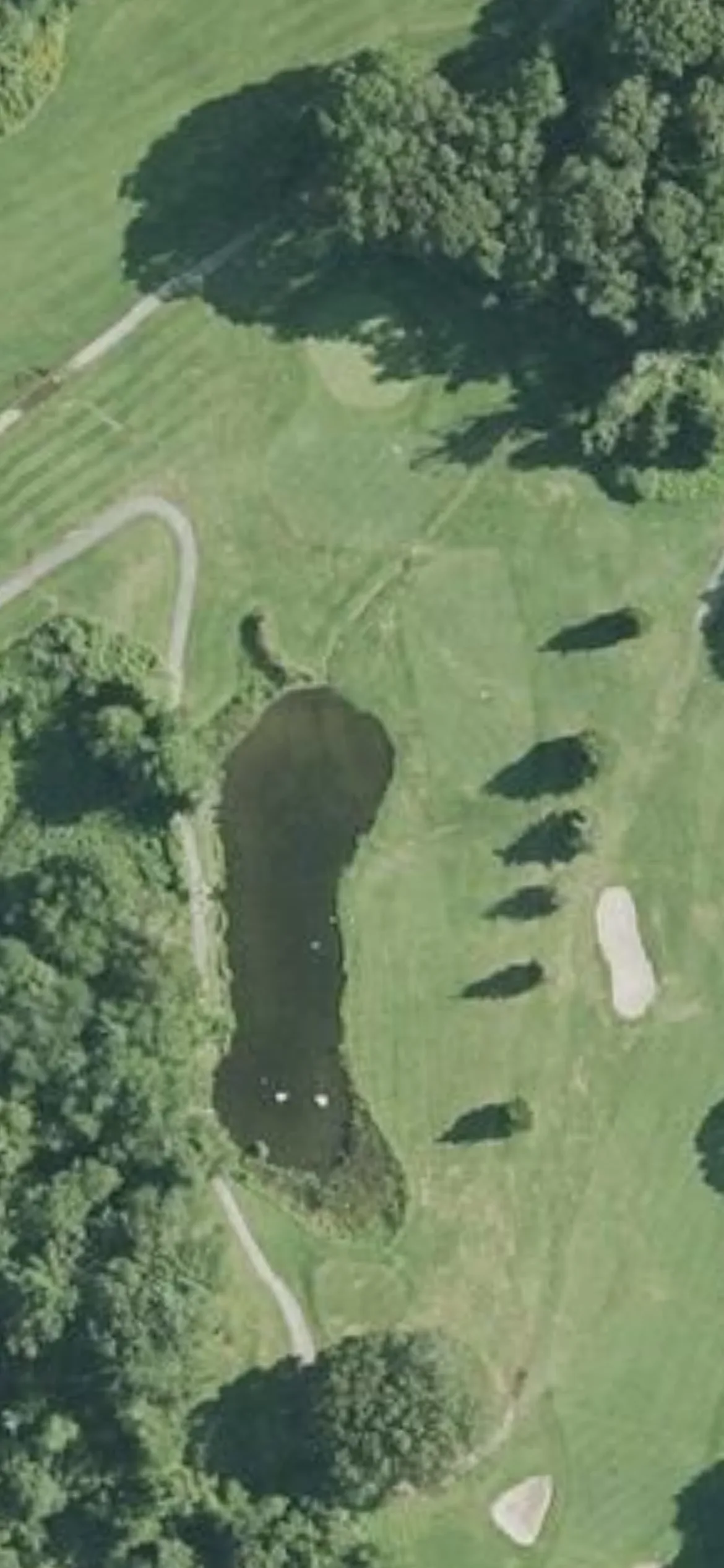 Whaling City Golf Course hole 5 aerial preview, par 3, 207 yards