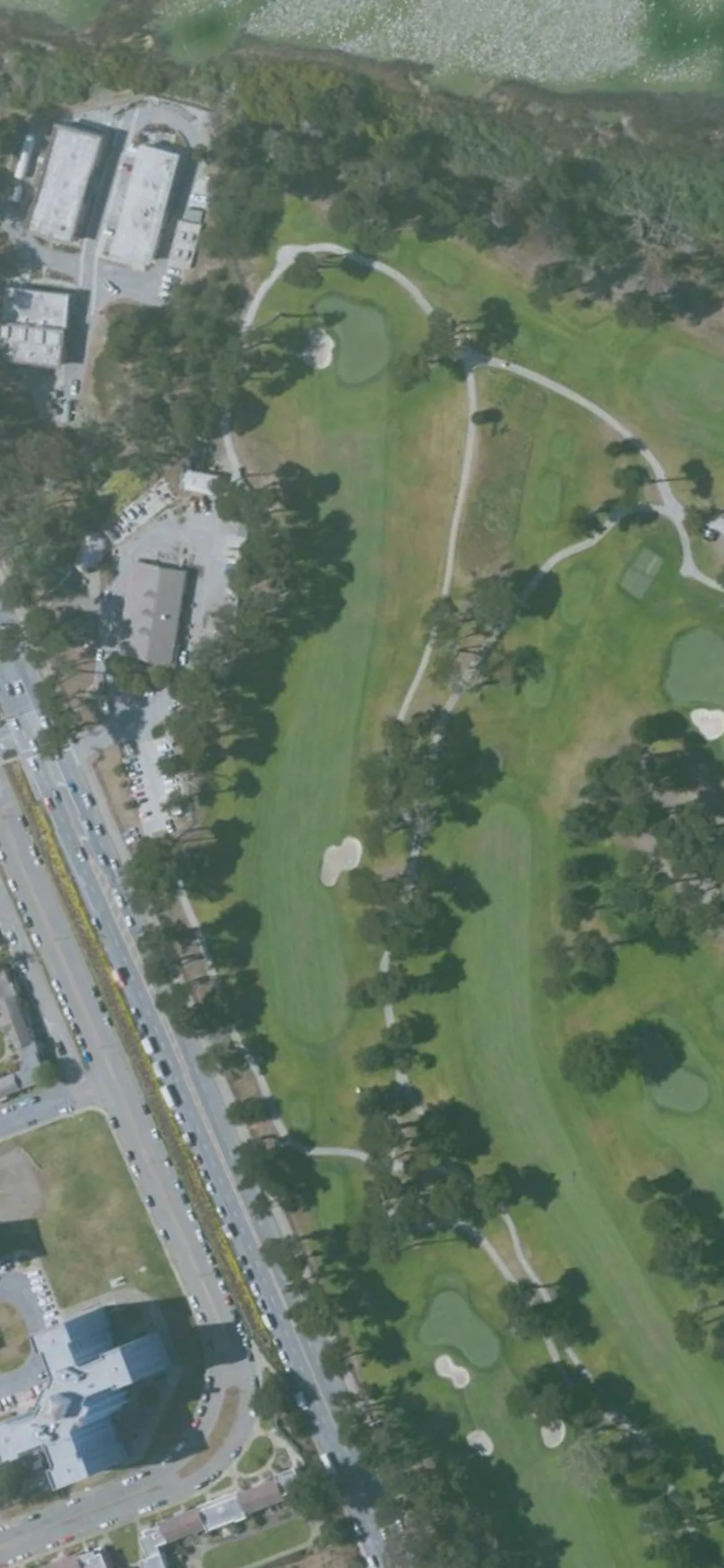 TPC Harding Park GC hole 13 aerial preview, par 4, 429 yards