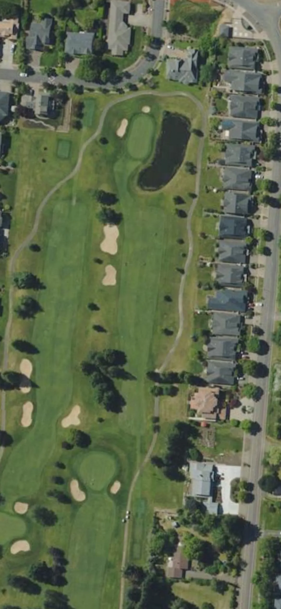 Corvallis Club hole 4 aerial preview, par 4, 313 yards