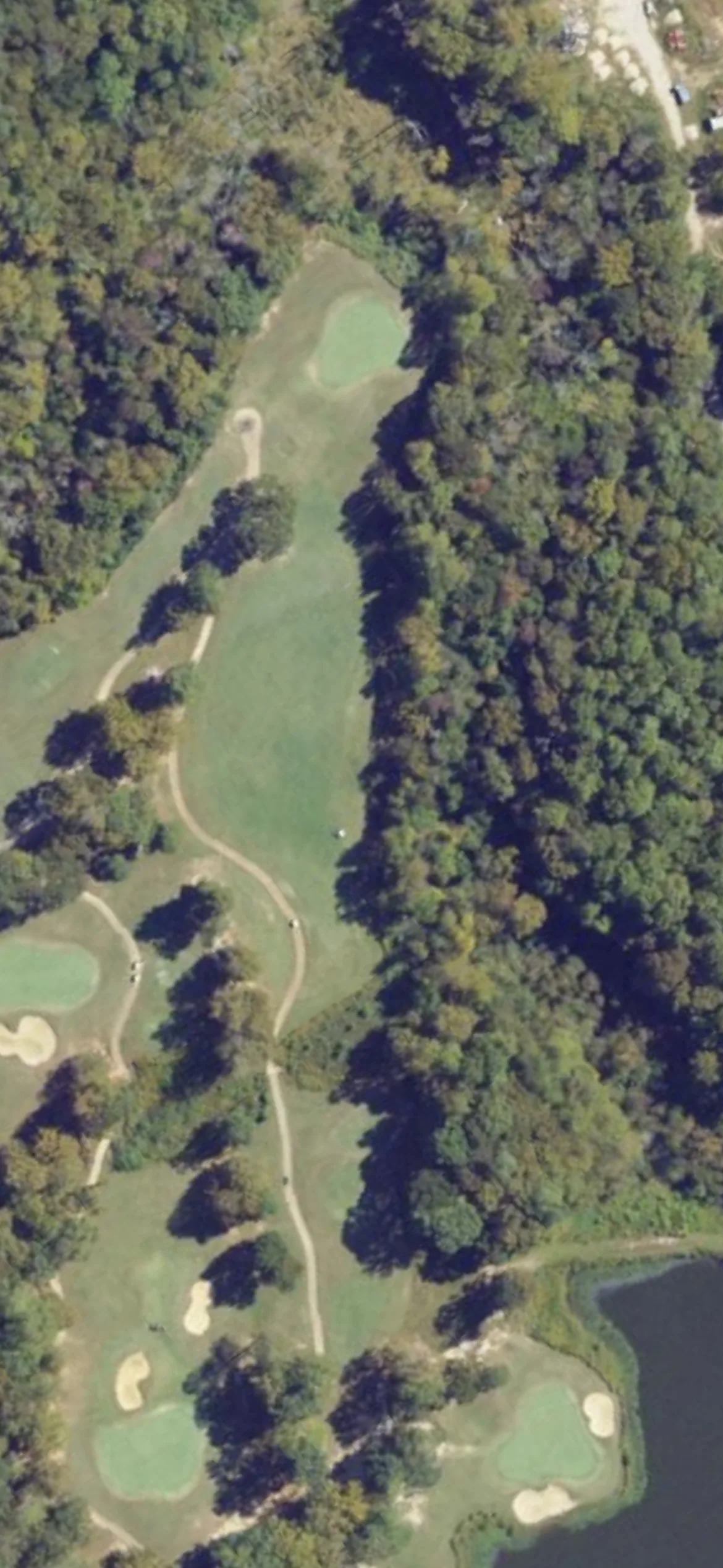 Kiskiack Golf Club hole 12 aerial preview, par 4, 376 yards