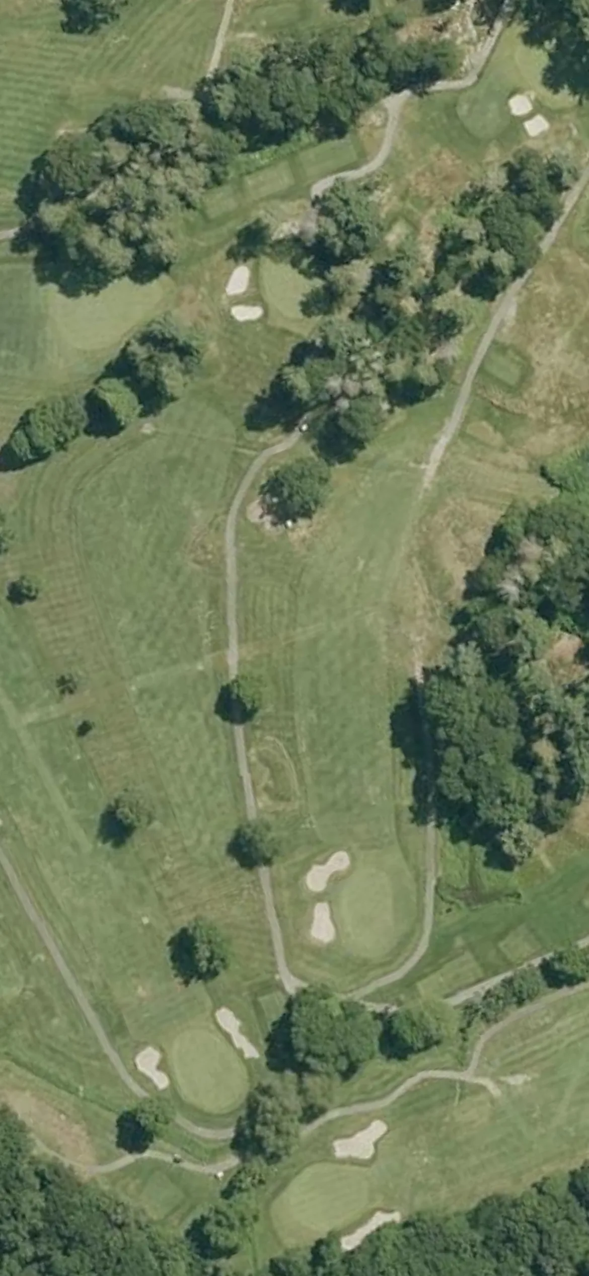 Brookline Golf Course hole 11 aerial preview, par 4, 301 yards