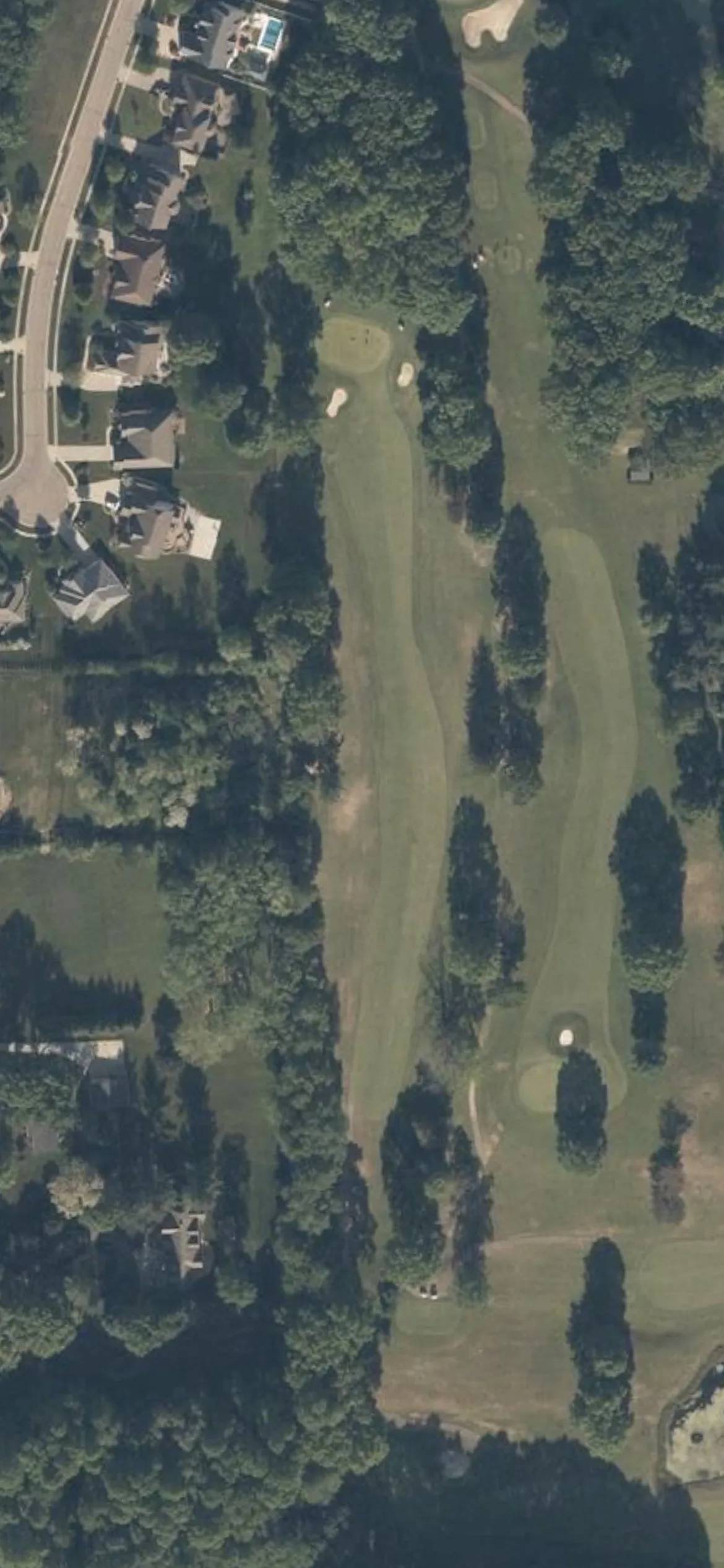 Mayfair Country Club hole 15 aerial preview, par 4, 372 yards