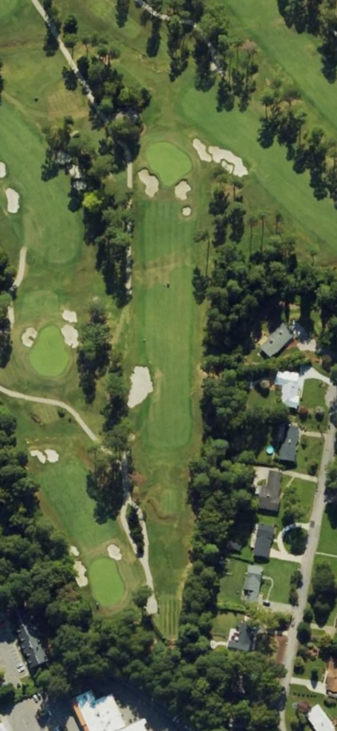 Raleigh CC hole 4 aerial preview, par 4, 355 yards