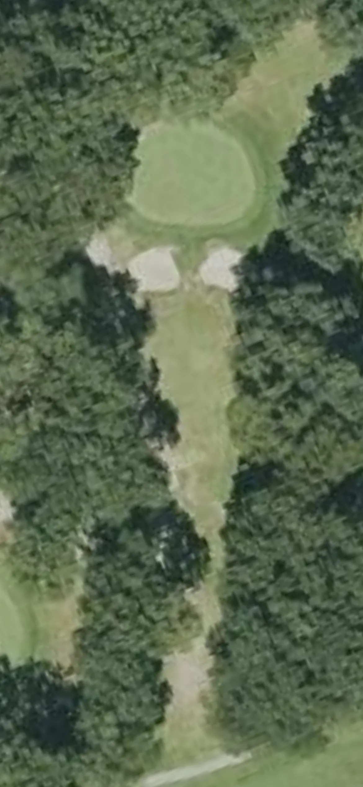 Rockland Golf Course hole 8 aerial preview, par 3, 113 yards