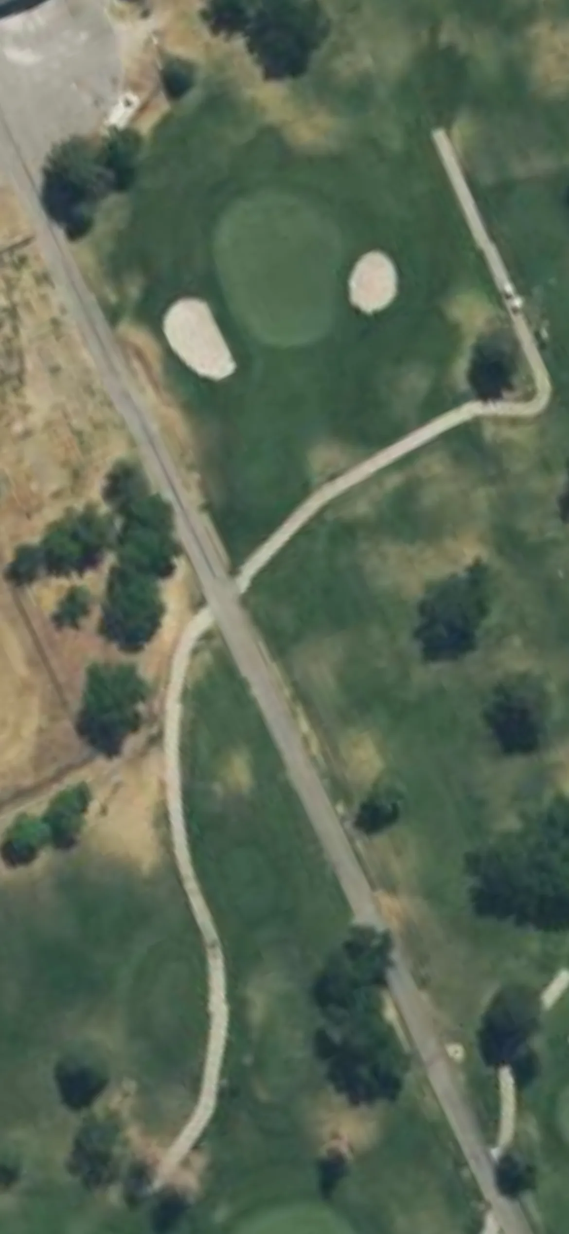 Hubbard GC at Hill AFB hole 3 aerial preview, par 3, 165 yards