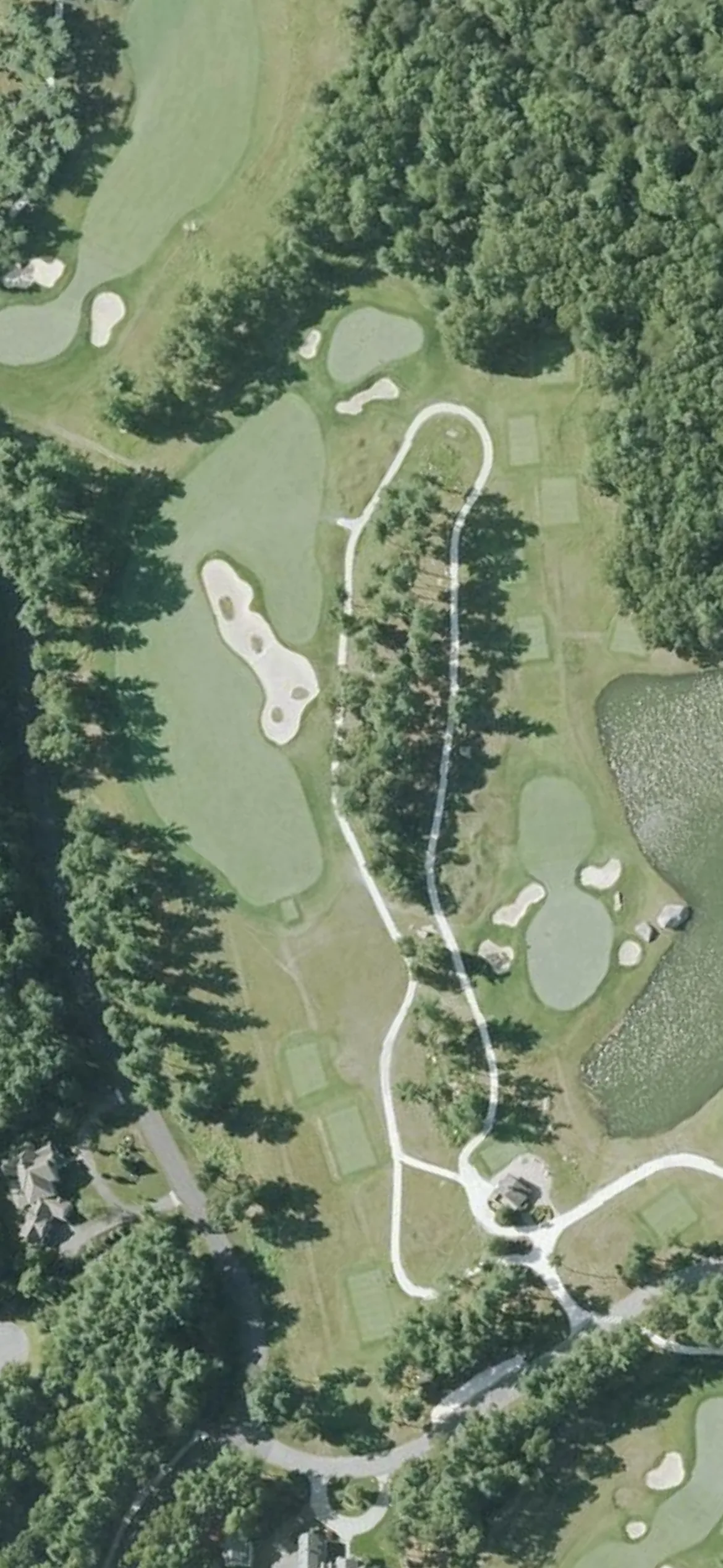 Bay Club at Mattapoisett hole 8 aerial preview, par 4, 414 yards