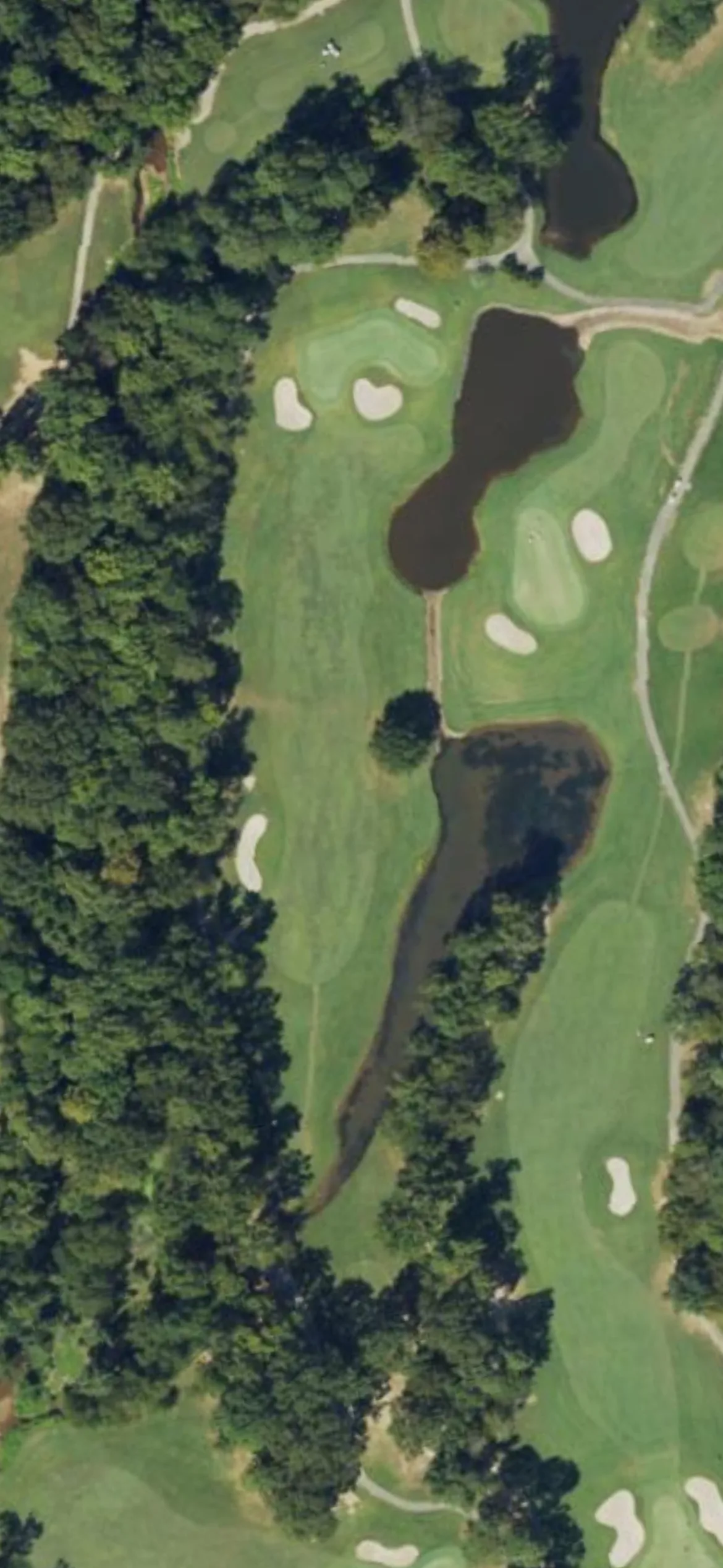Lochmere GC hole 15 aerial preview, par 4, 360 yards