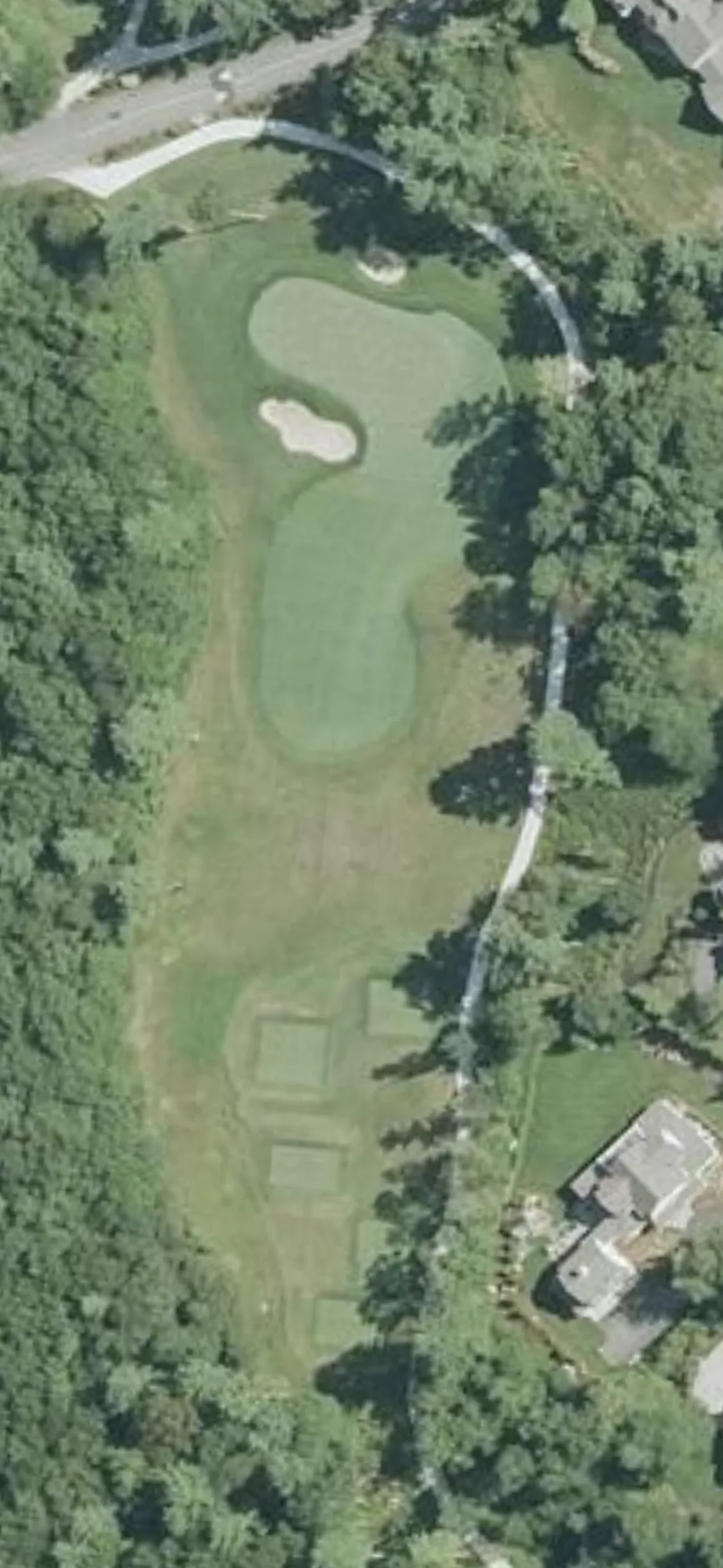 Bay Club at Mattapoisett hole 4 aerial preview, par 3, 193 yards