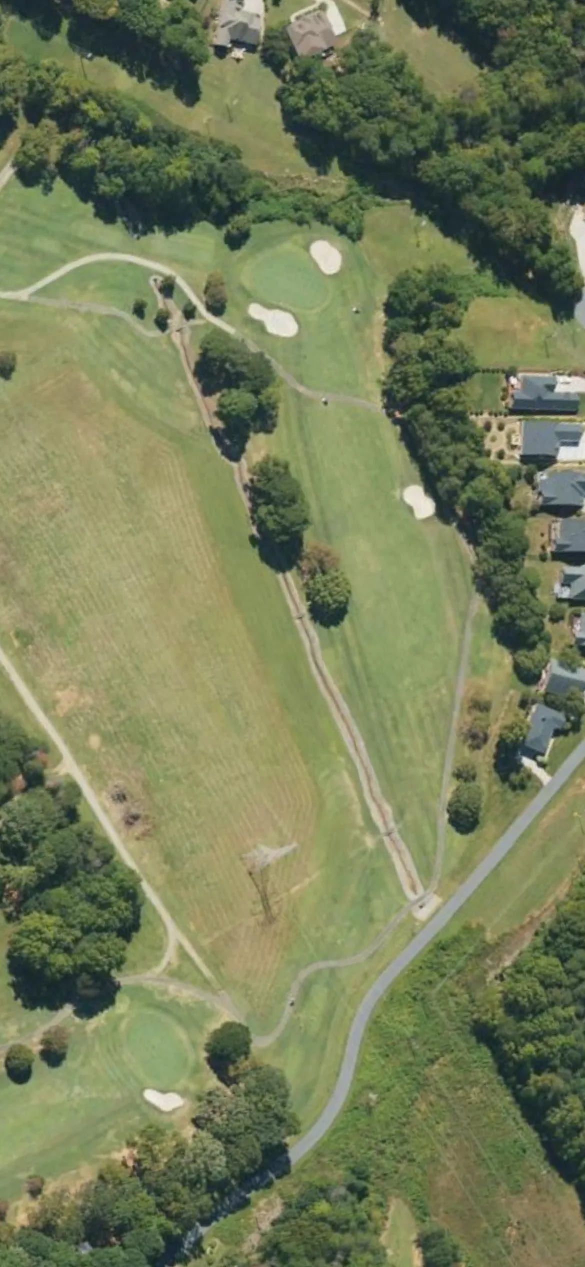 Cowans Ford CC hole 6 aerial preview, par 4, 407 yards