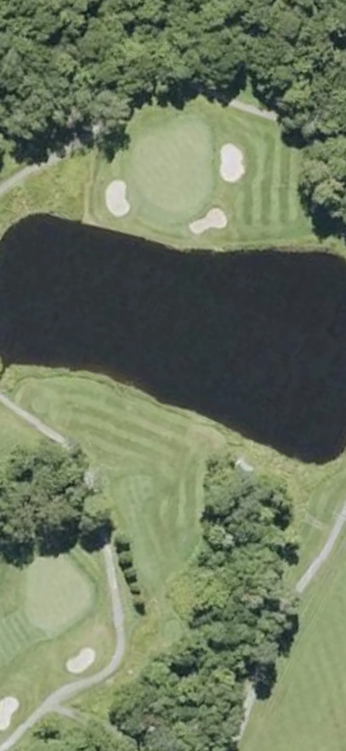 Mount Snow Country Club hole 3 aerial preview, par 3, 205 yards