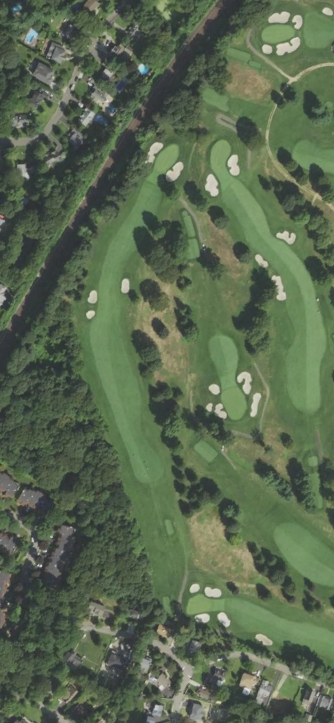 Glen Head Country Club hole 3 aerial preview, par 5, 527 yards