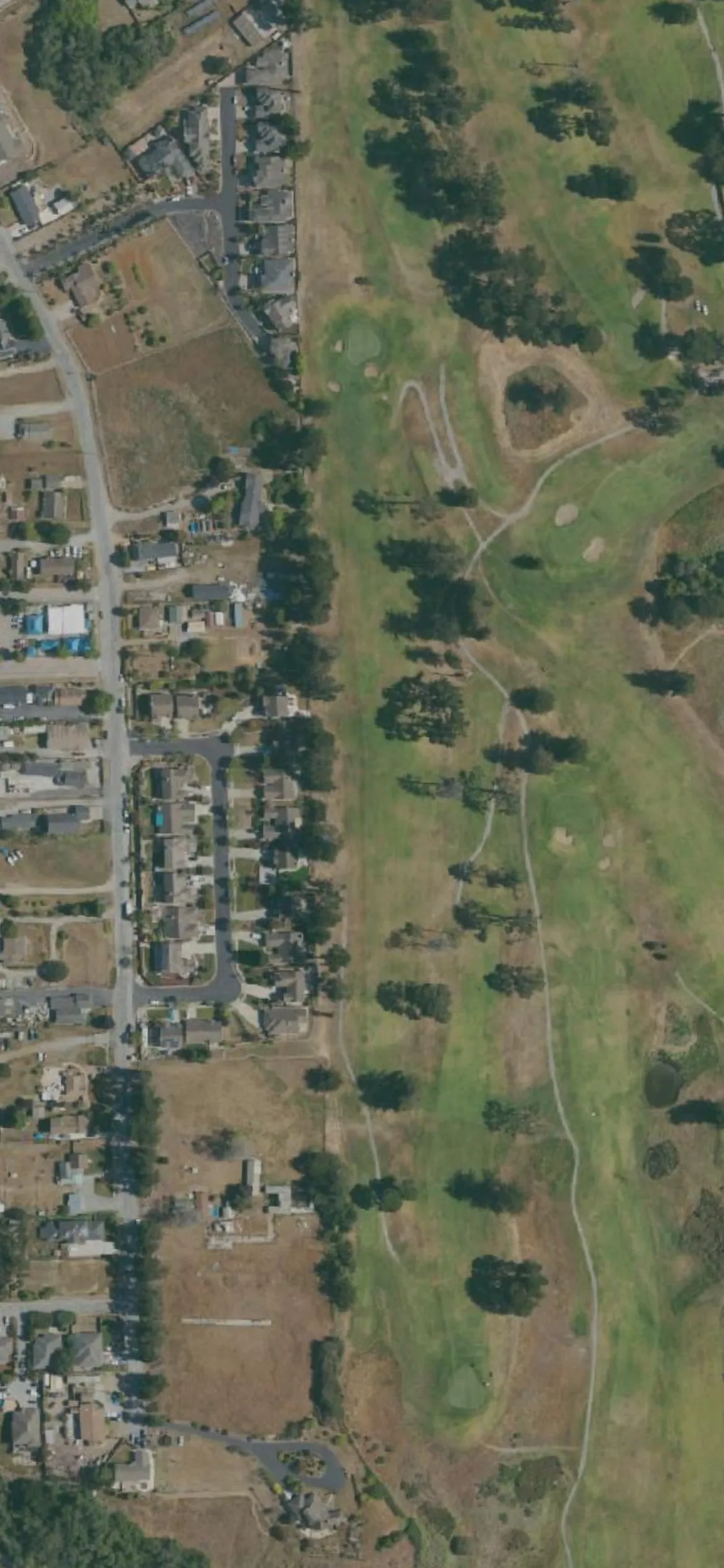 Pajaro Valley GC hole 17 aerial preview, par 5, 567 yards