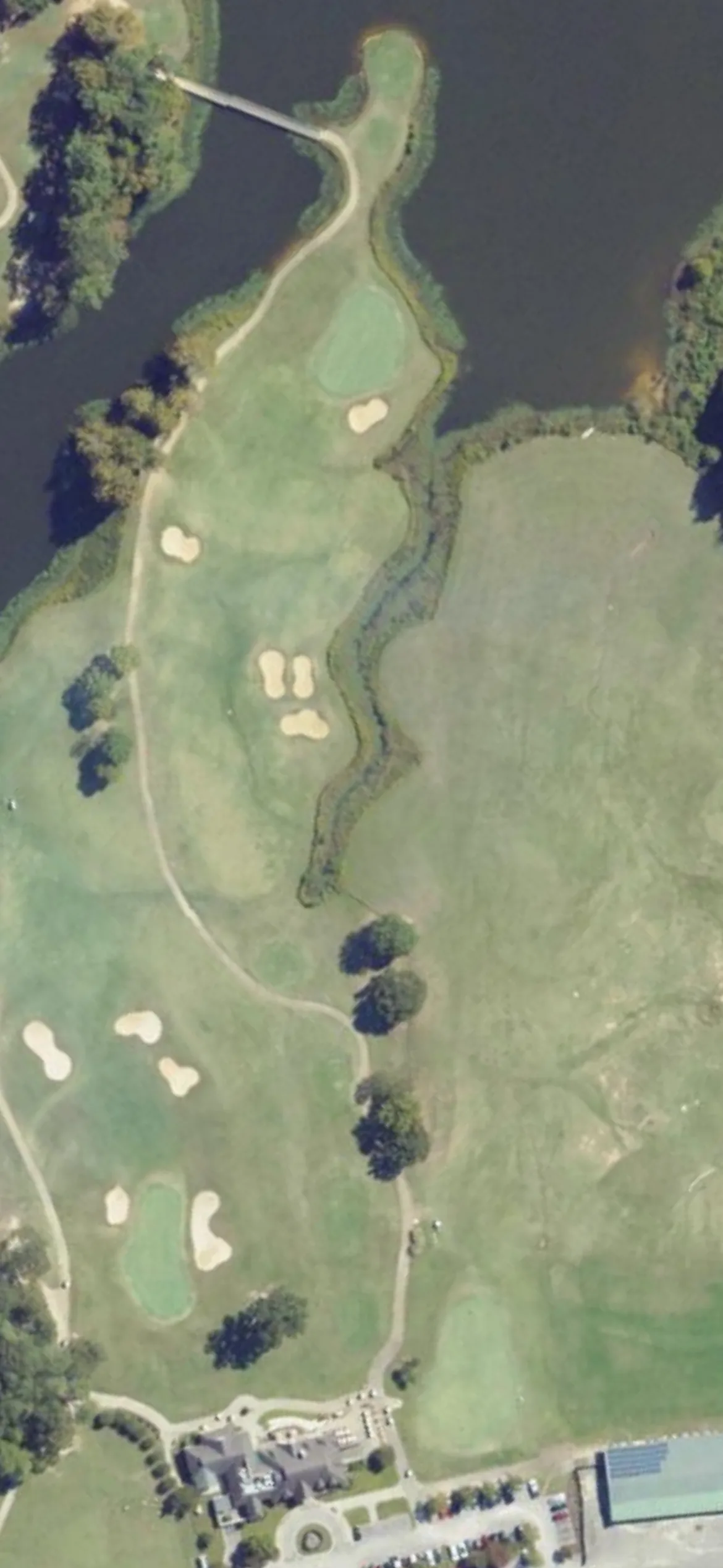 Kiskiack Golf Club hole 10 aerial preview, par 4, 375 yards