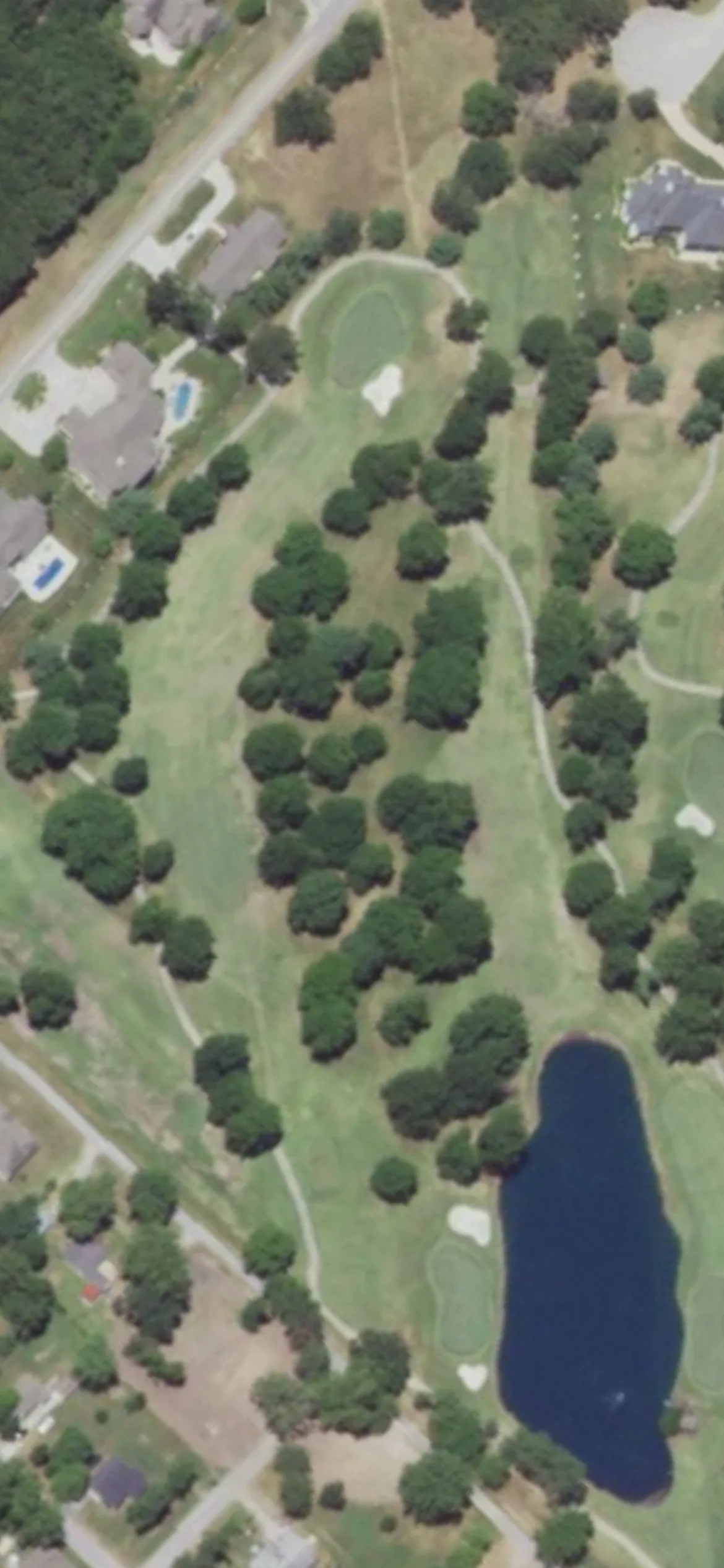 Twin Hills Golf & Country Club hole 12 aerial preview, par 4, 352 yards