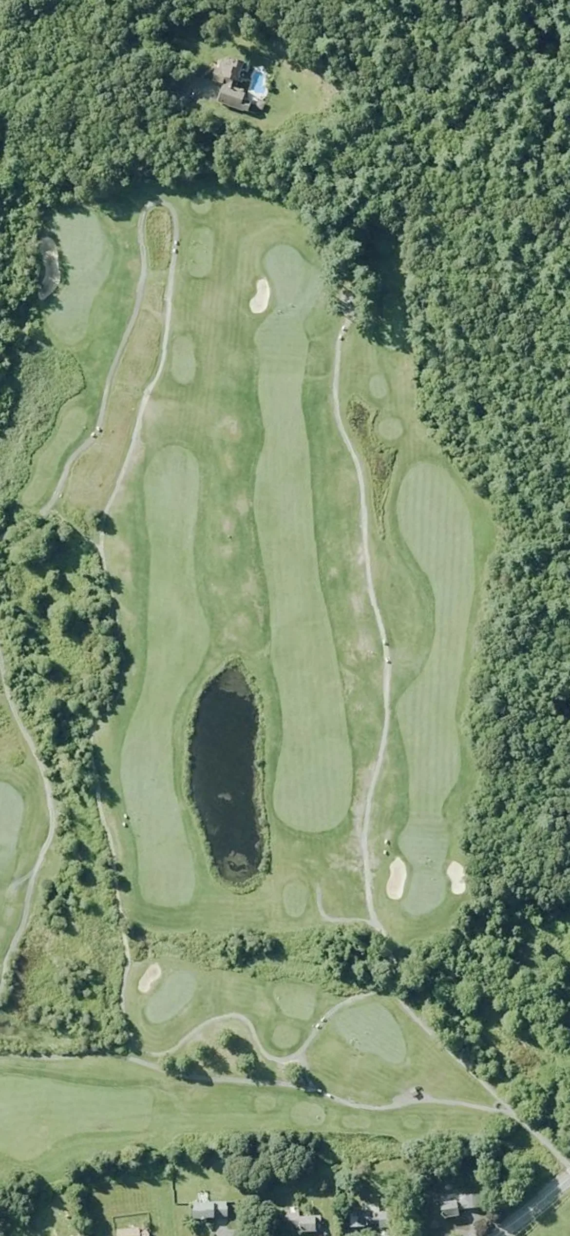 Olde Scotland Links hole 10 aerial preview, par 4, 455 yards