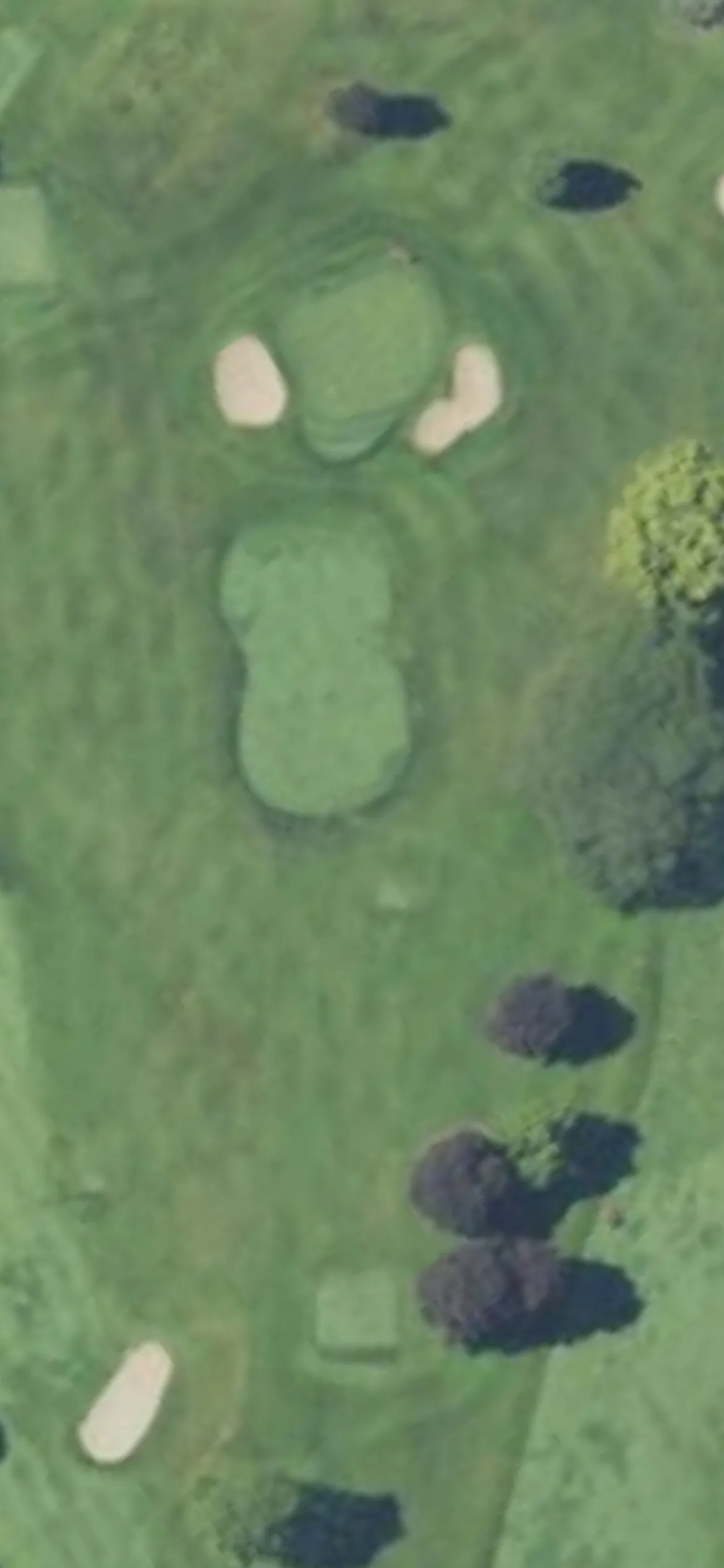 Kent Country Club hole 16 aerial preview, par 3, 190 yards