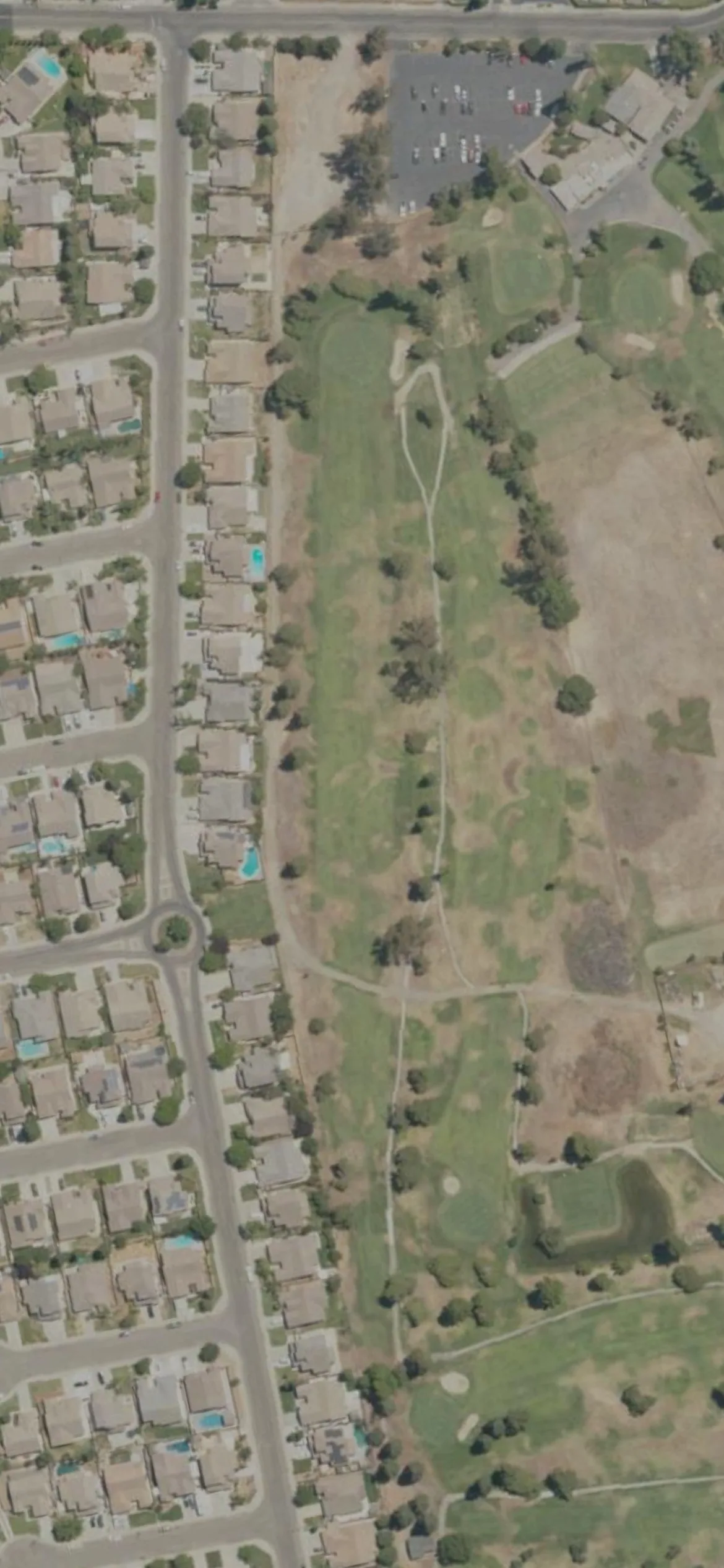 Rancho Del Rey GC hole 6 aerial preview, par 4, 440 yards