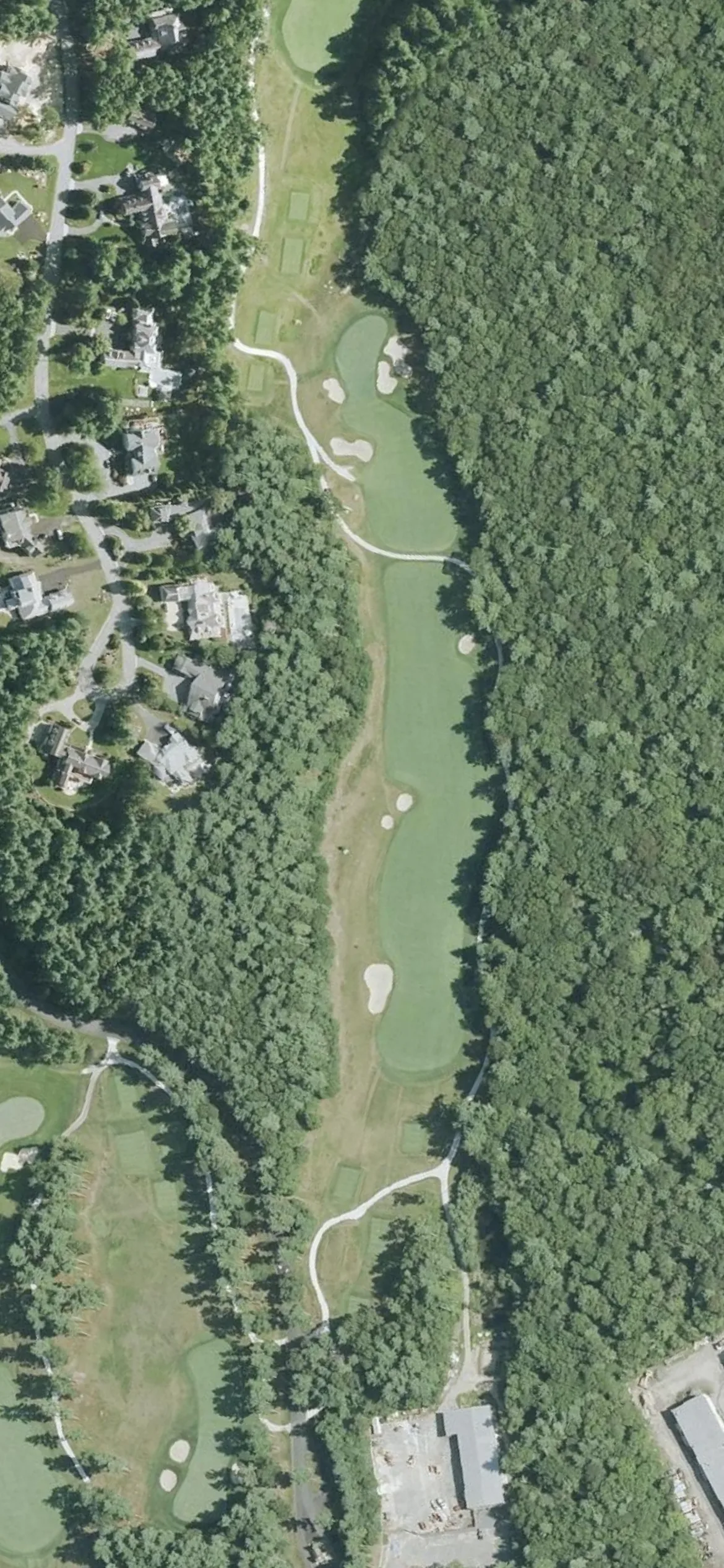Bay Club at Mattapoisett hole 15 aerial preview, par 5, 553 yards